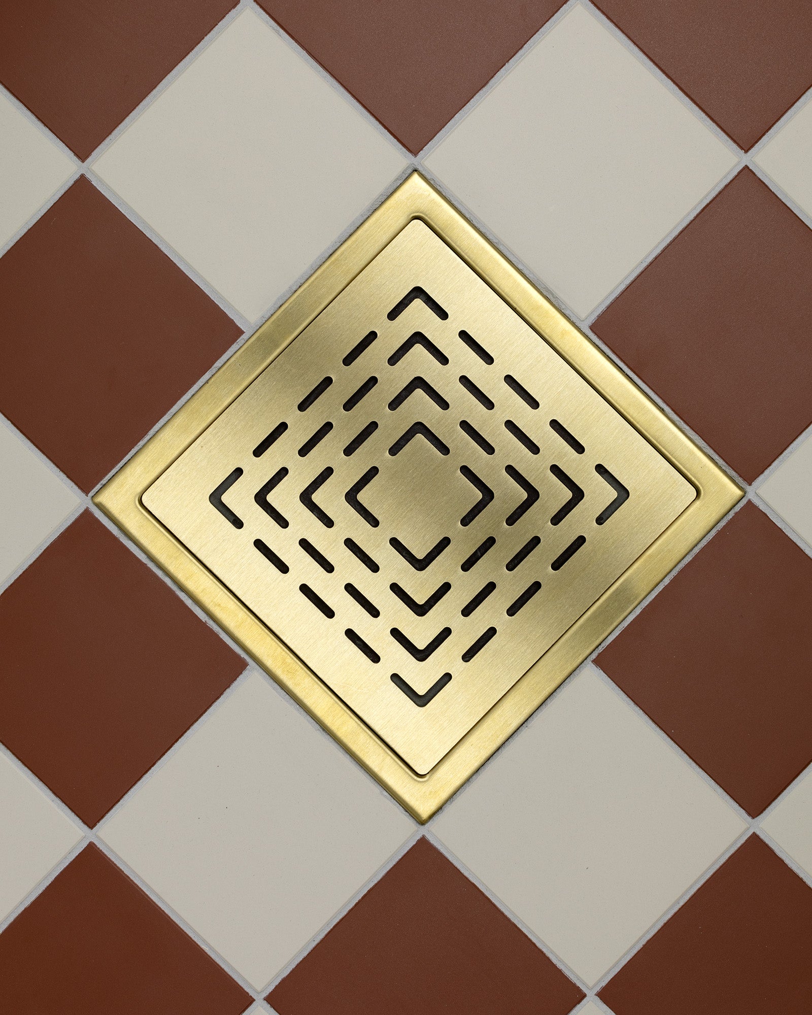 DecoDrain 200 x 200mm Brass Floor Drain - Premium Bathroom & Shower Drain Cover for Modern Home Decor