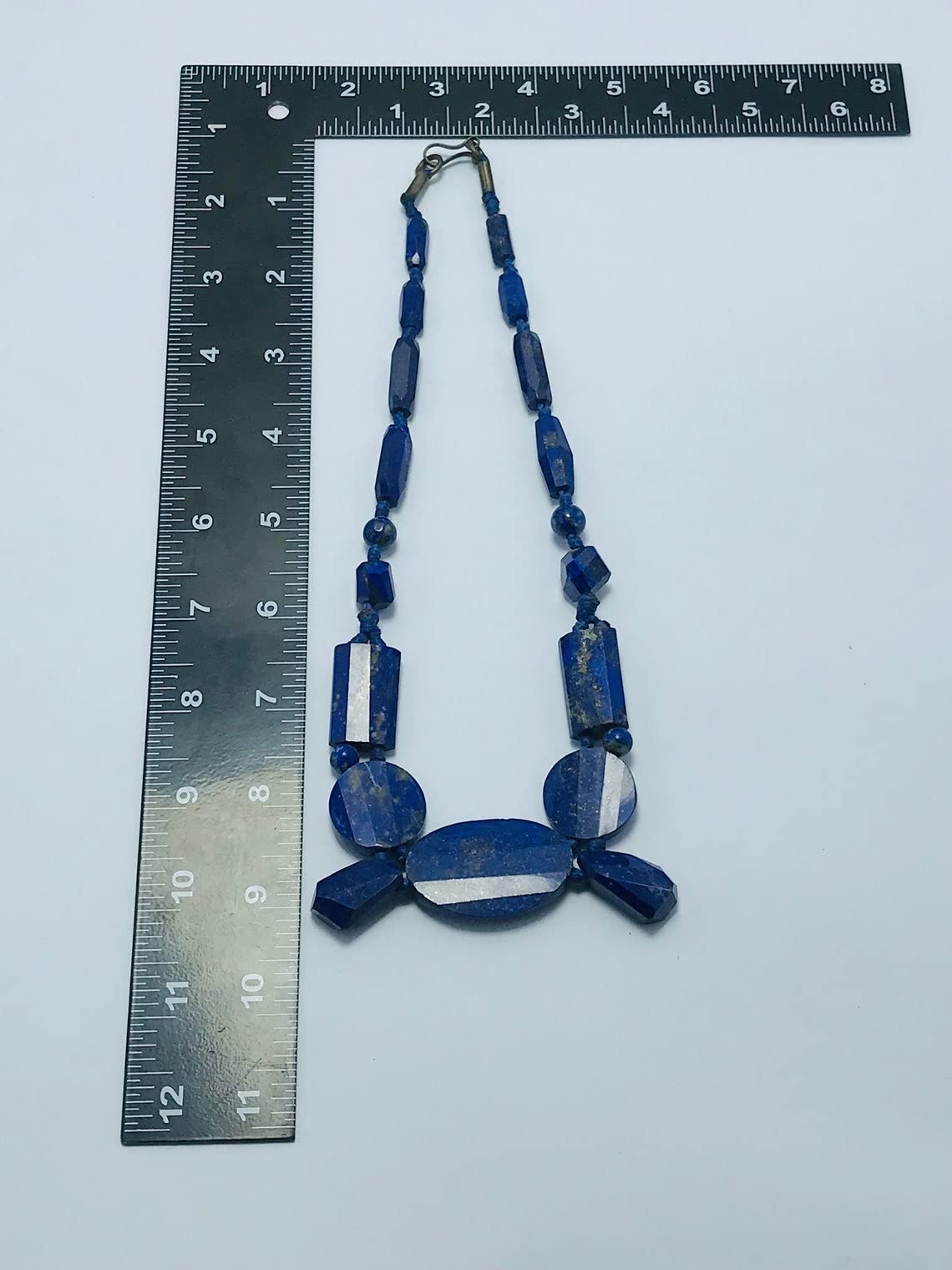 Lapis Lazuli Stone Beaded Necklace - Vintage Antique Jewelry for Women - Perfect for Boho, Spiritual Healing & Elegant Occasions