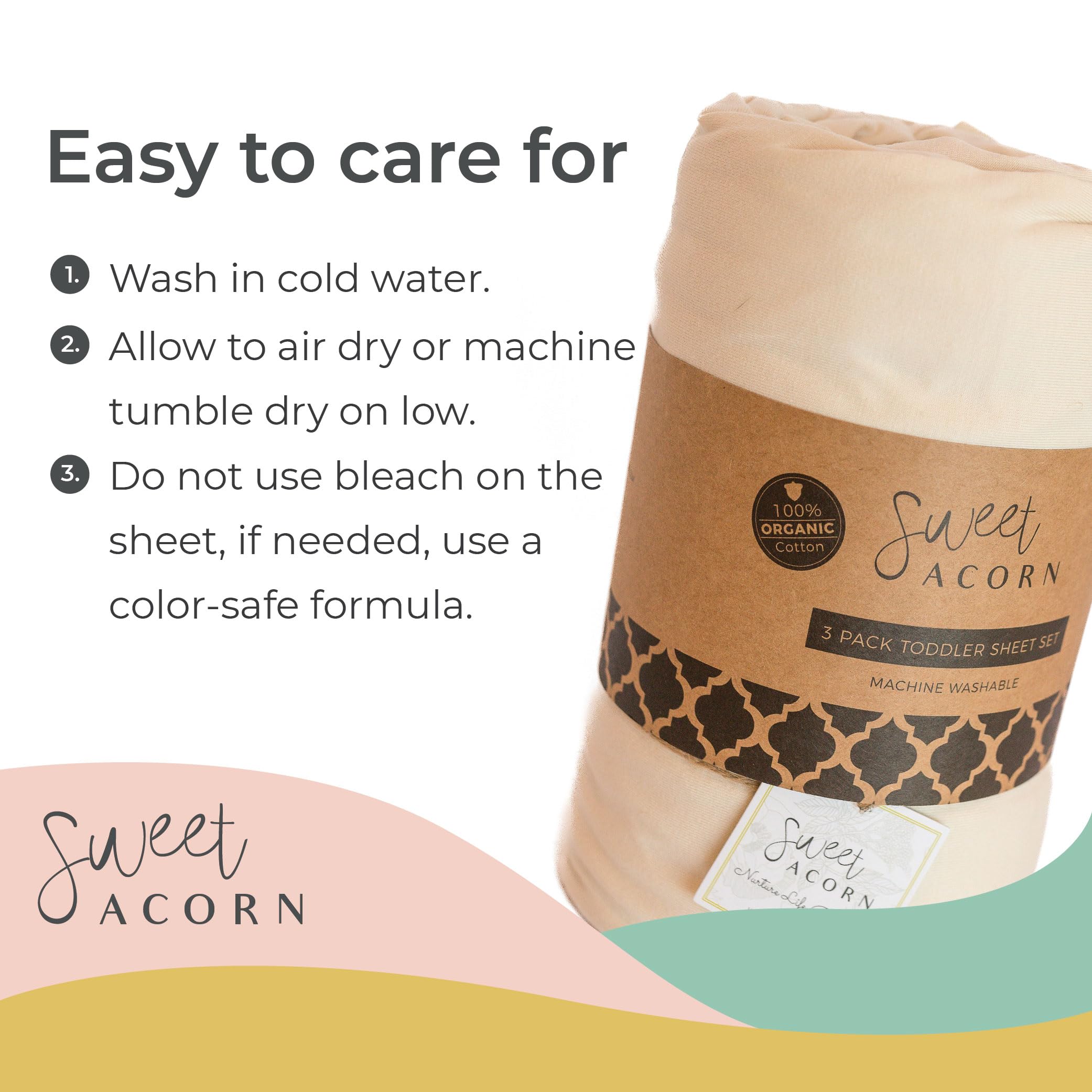 Organic Cotton Jersey Knit Fitted Crib Sheets - Soft Baby Crib Bedding for Standard 9