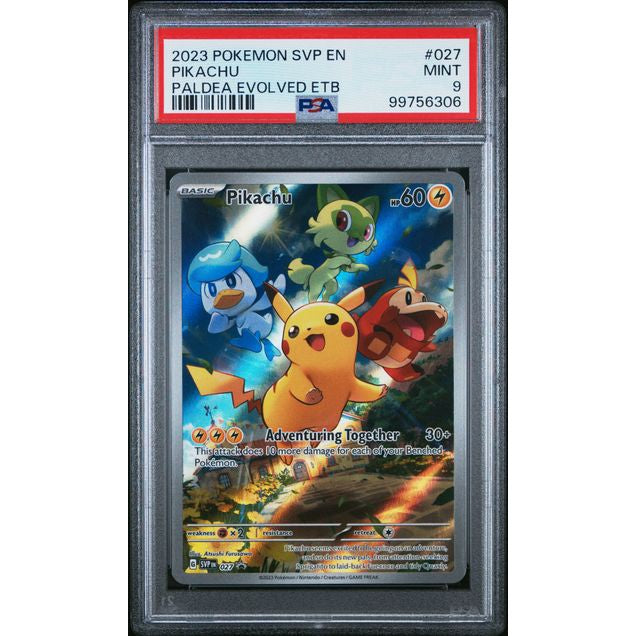 2025 Pokemon Scarlet Violet Promo Pikachu Paldea Evolved SVP027 PSA 9 Graded Card - Rare Collectible for Trading Card Game Players & Pokemon Fans