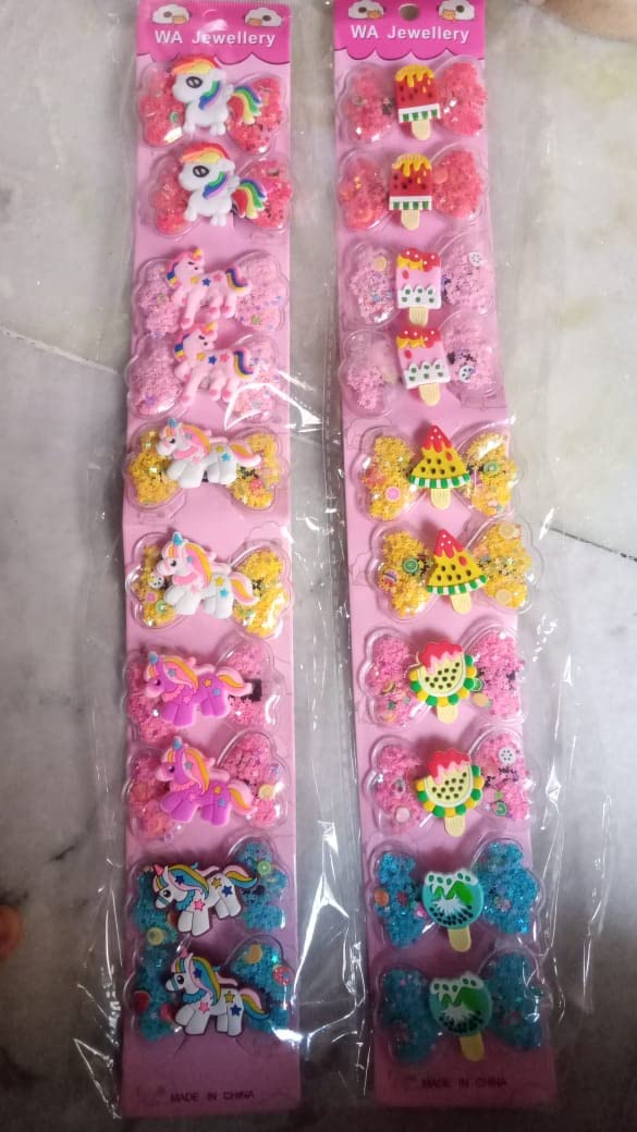 FLYBUY 10-Piece Unicorn Ice Cream Hair Clips Set for Girls - Cute Toddler Hair Barrettes & Hairpins for Kids - Perfect for Birthday Parties, School, and Daily Styling