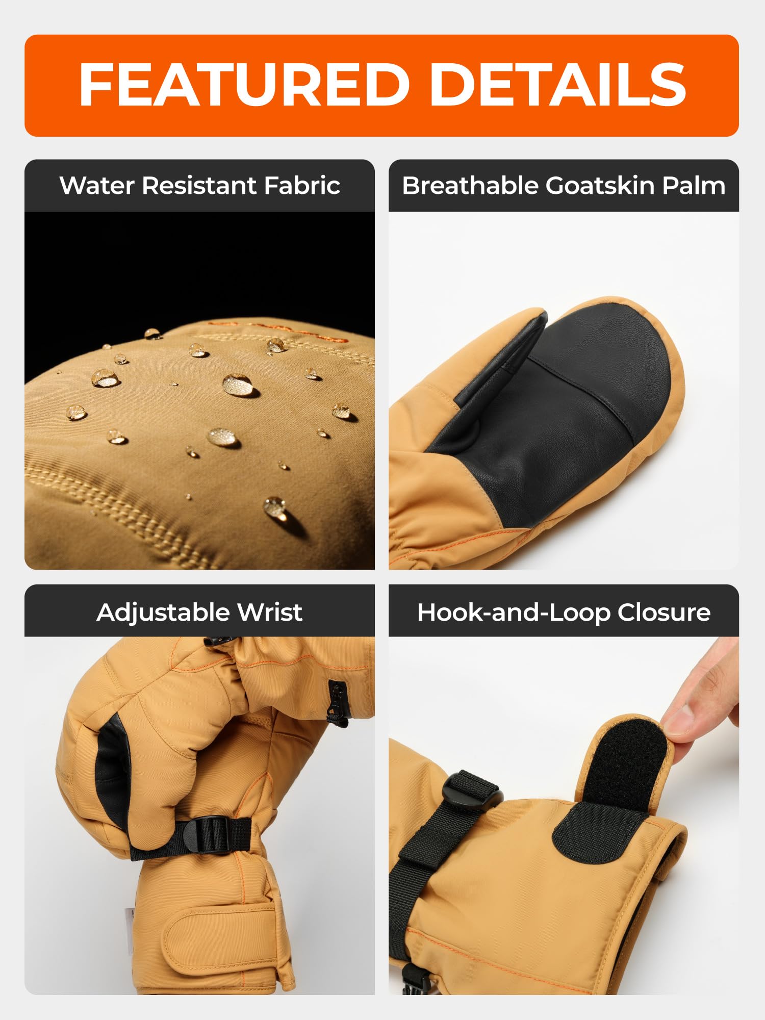 ORORO Heated Mittens for Women & Men - Battery-Powered Winter Gloves for Extreme Cold (Charger Not Included) - Perfect for Skiing, Snowboarding & Outdoor Activities