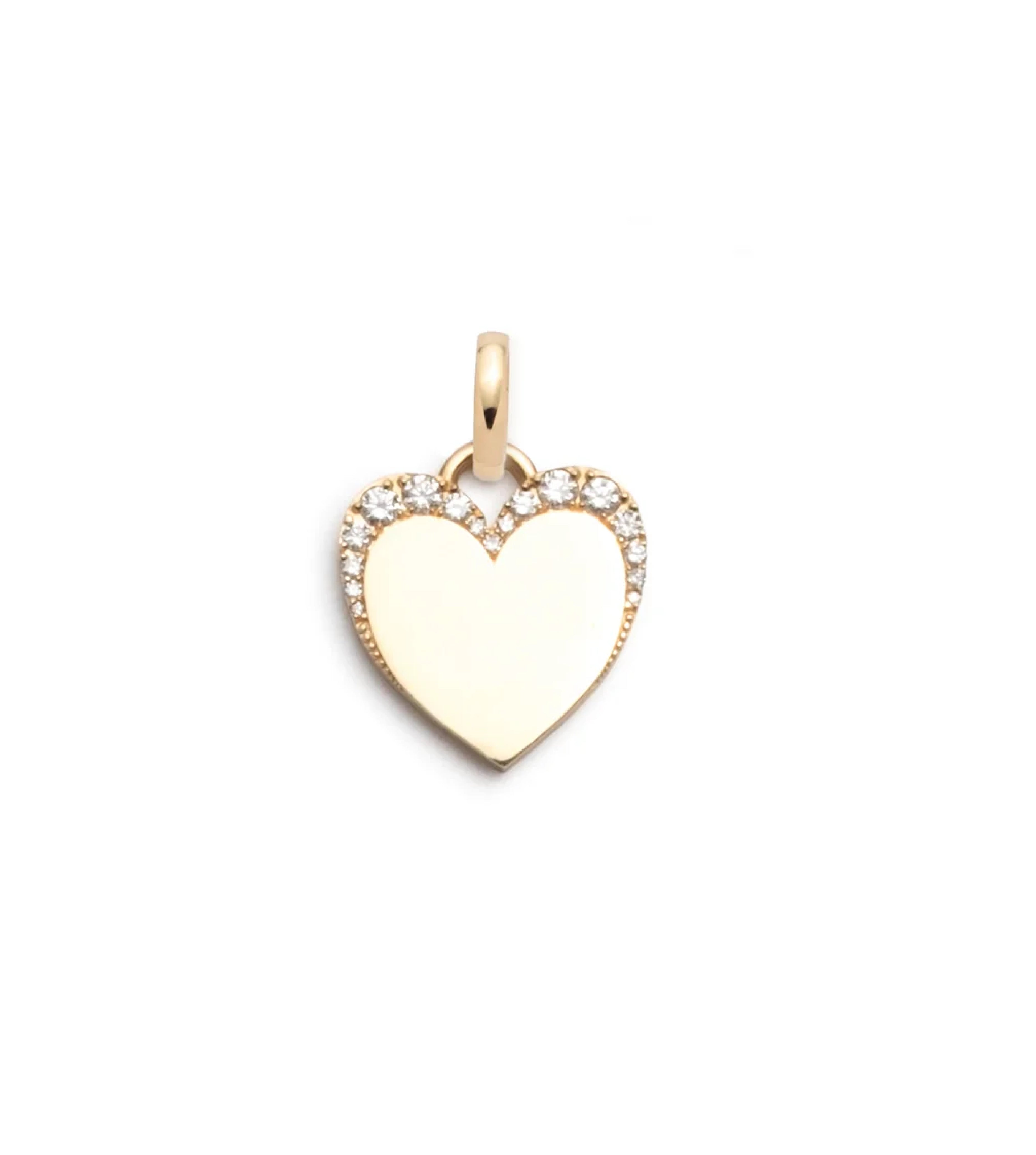 Engravable Pave Heart Baby Medallion Necklace with Annex Link - Perfect for Christening Gifts, Baby Showers & Newborn Keepsakes