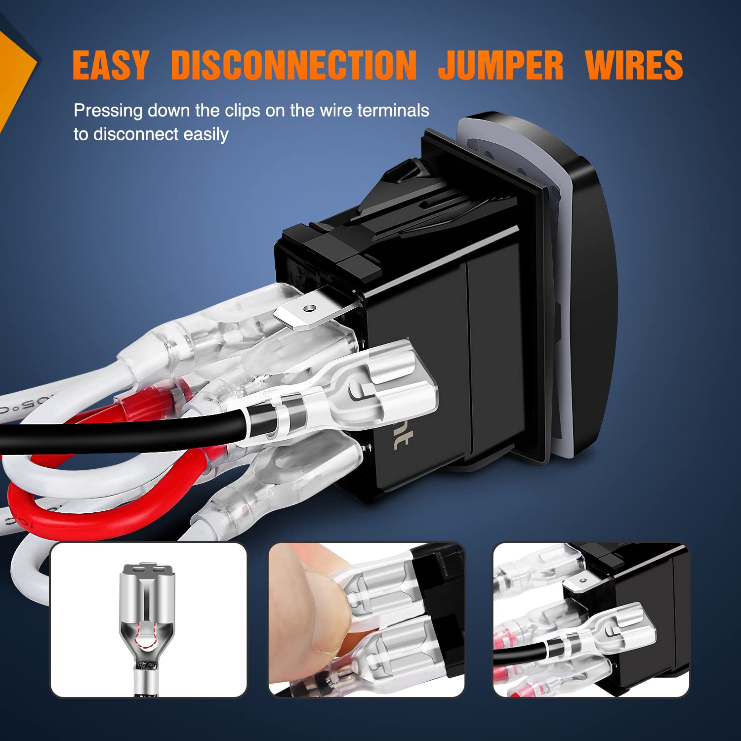 Nilight DPDT 7Pin Rocker Switch 12V/24V for Cars, Trucks & RVs - High/Low Beam Control