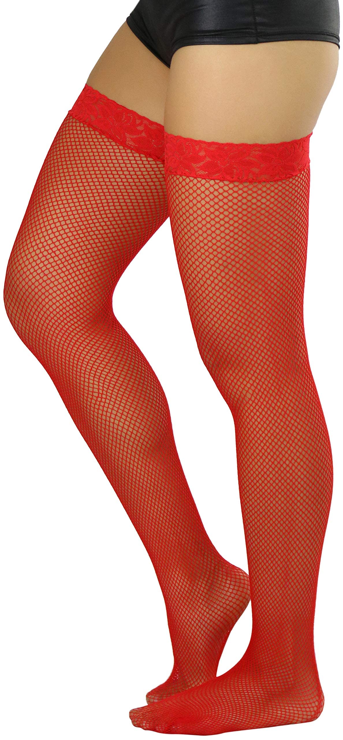 ToBeInStyle Women’s Bright & Vibrant Fishnet Thigh High Stockings - Sexy Fashion Tights for Parties, Cosplay & Night Out Outfits