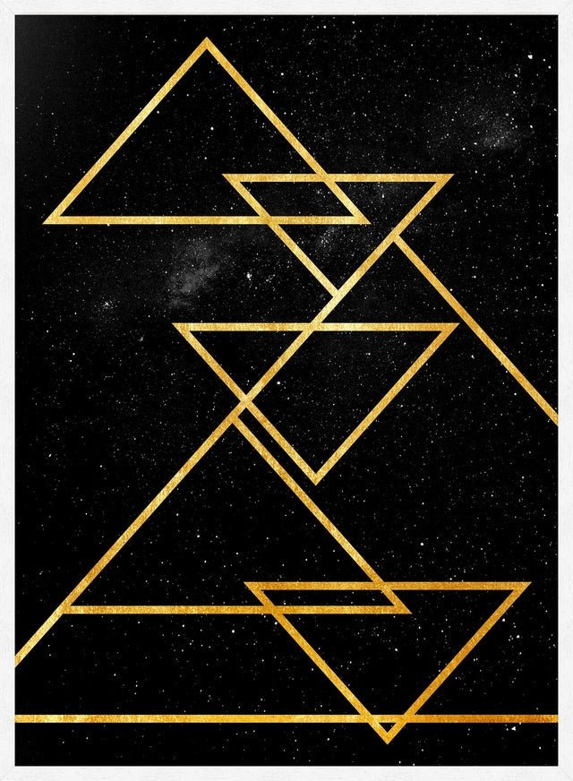 Golden Triangles Print - Trendy Geometric Pattern Wall Art for Modern Home & Office Decor | Perfect for Living Room, Bedroom, or Workspace