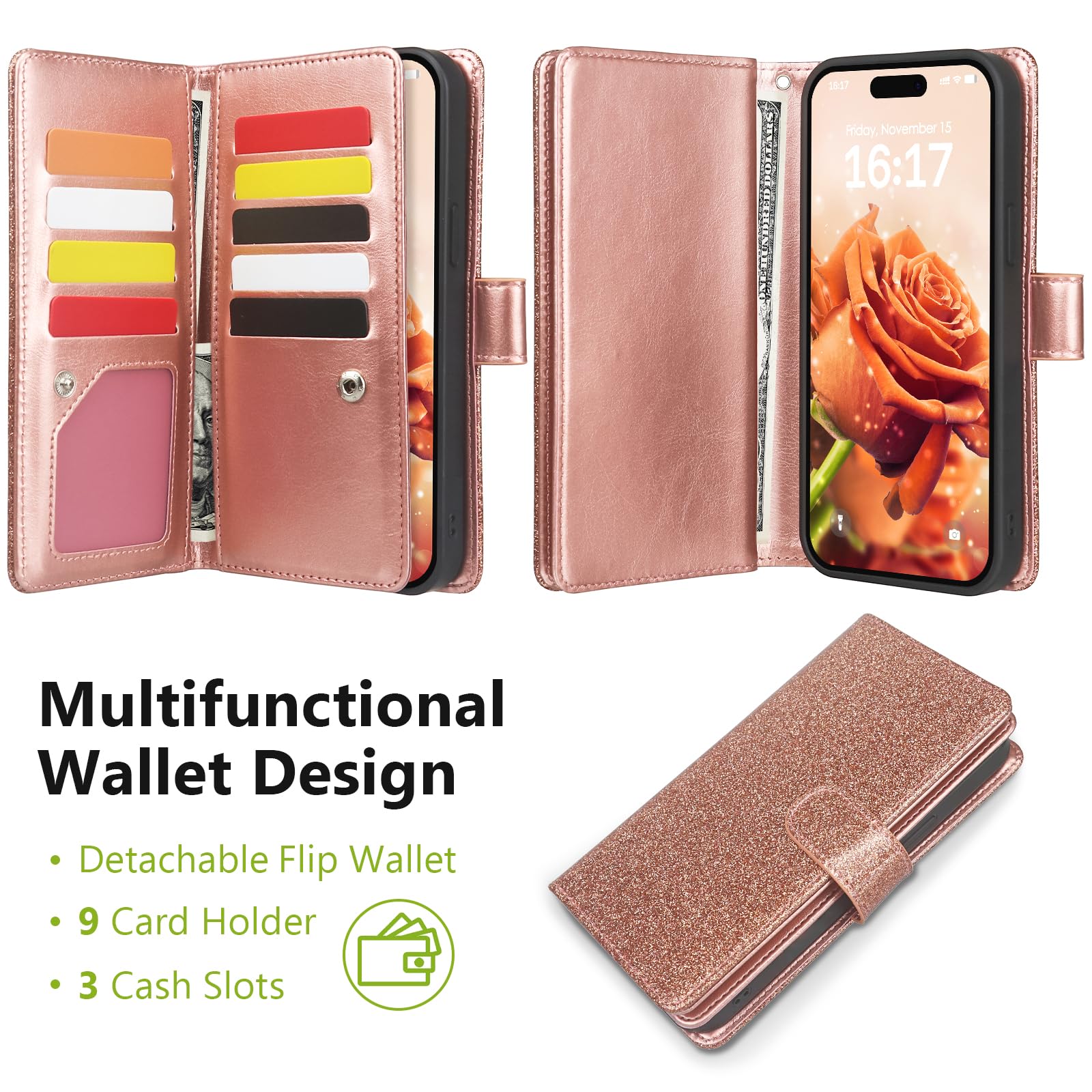 Detachable Magnetic Wallet Case for iPhone 12 Pro Max (6.7
