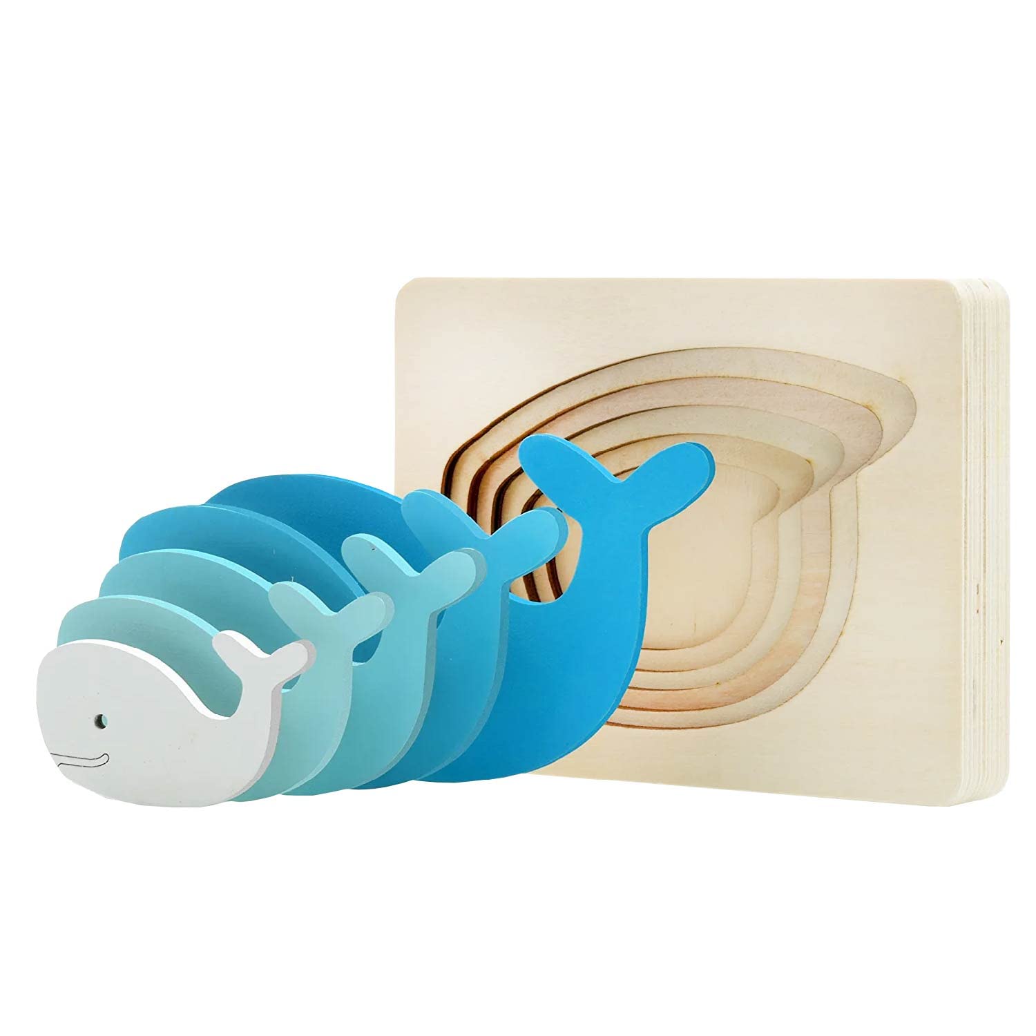 TEKOR 4-Piece Wooden Animal Puzzle Set - Multi-Layered Educational Toy for Kids Ages 3+ | Safe Non-Toxic Paint | Develops Hand-Eye Coordination & Cognitive Skills | Perfect for Preschool Learning, Birthday Gifts & Montessori Activities