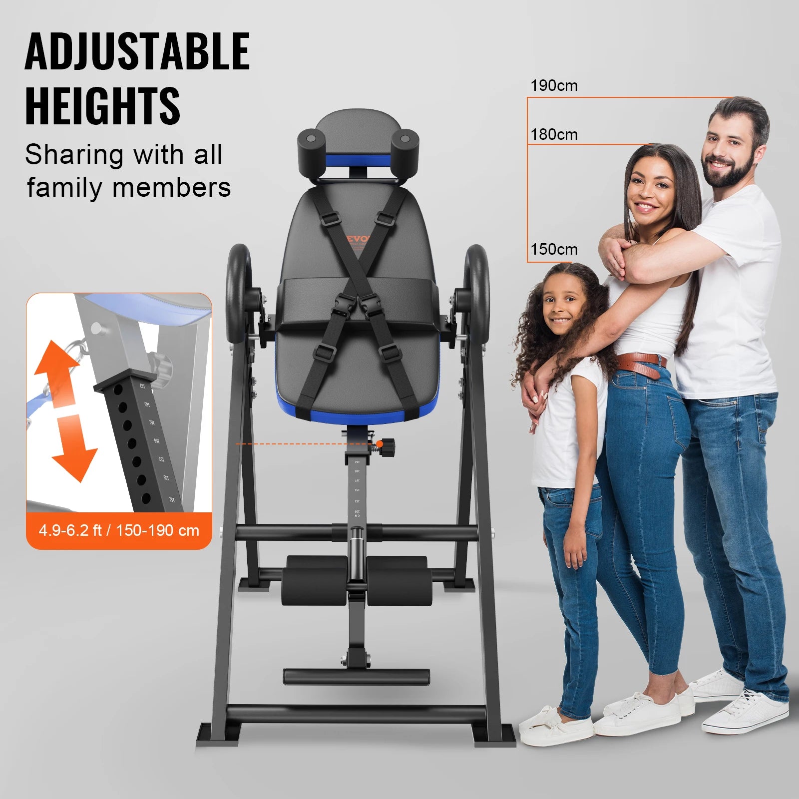 VEVOR Heavy Duty Inversion Table for Back Pain Relief - Adjustable Back Stretcher Machine with Headrest for Spinal Decompression & Strength Training | Perfect for Home Gym, Physical Therapy & Post-Workout Recovery