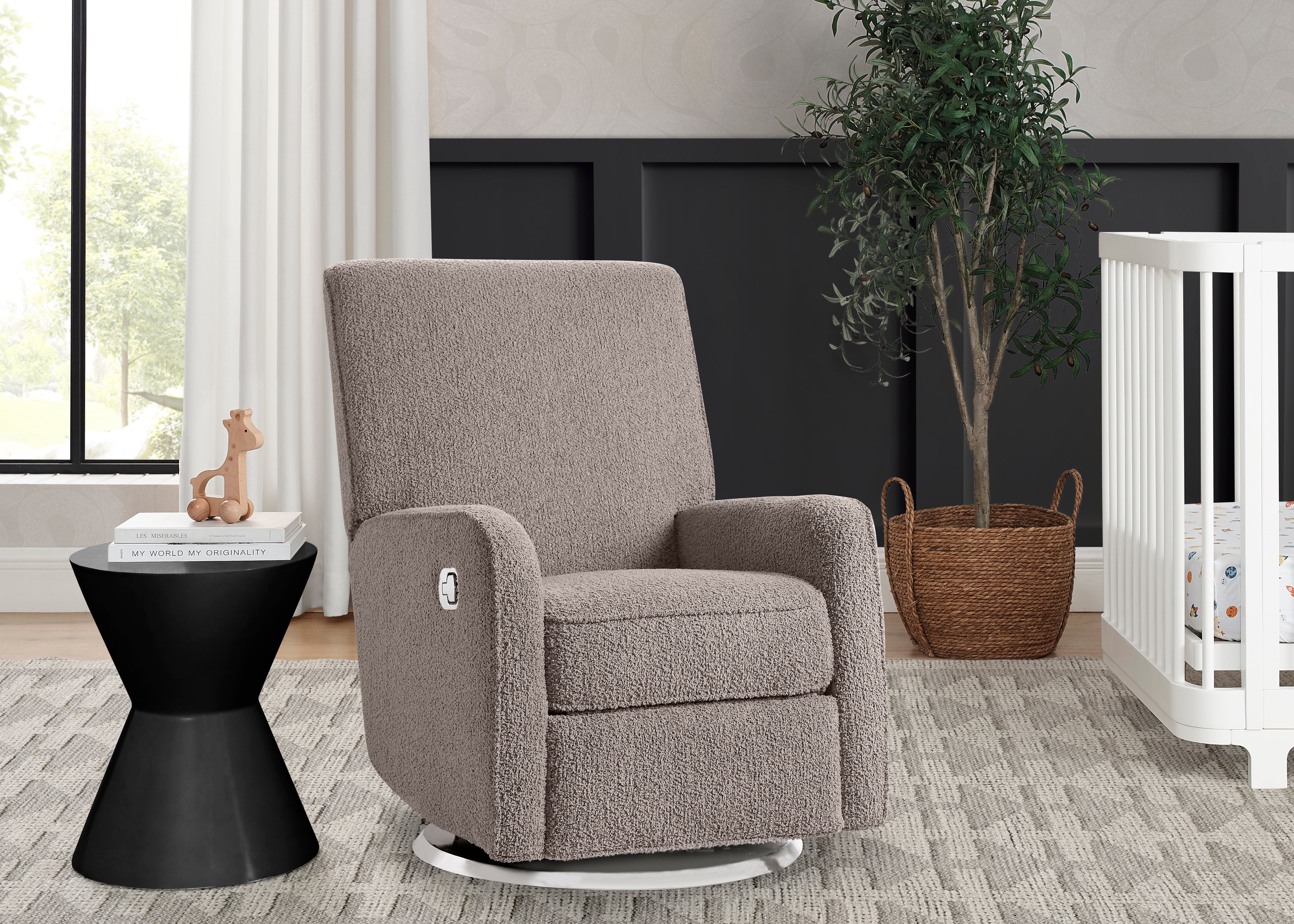 Nest Nursery Swivel Recliner Chair - 360 Degree Rotating Glider Rocker with Lumbar Support - Perfect for Nursing, Feeding & Comfort in Baby Nursery or Living Room