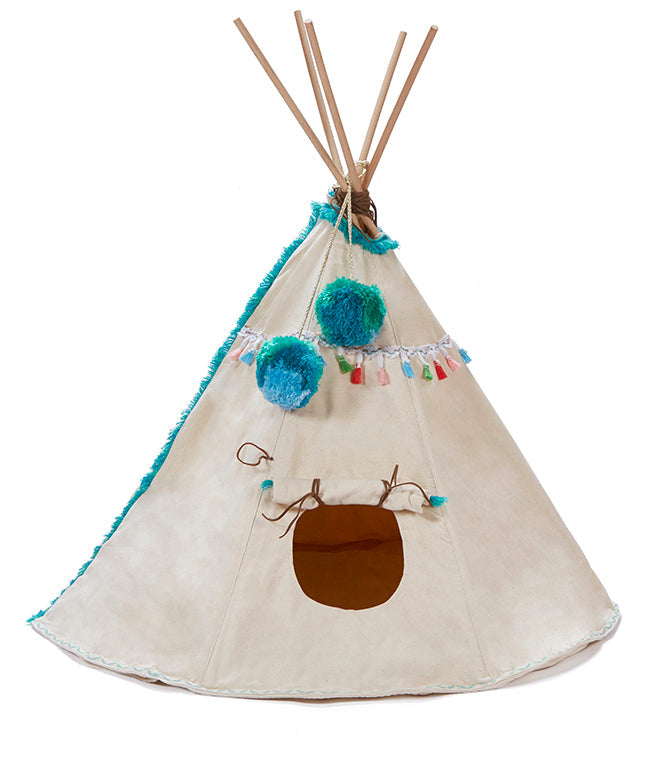 Premium Teepee Tent for Kids - Jade Green Play Tent with Carry Bag | Indoor & Outdoor Playhouse for Children's Bedroom, Nursery, or Backyard Fun