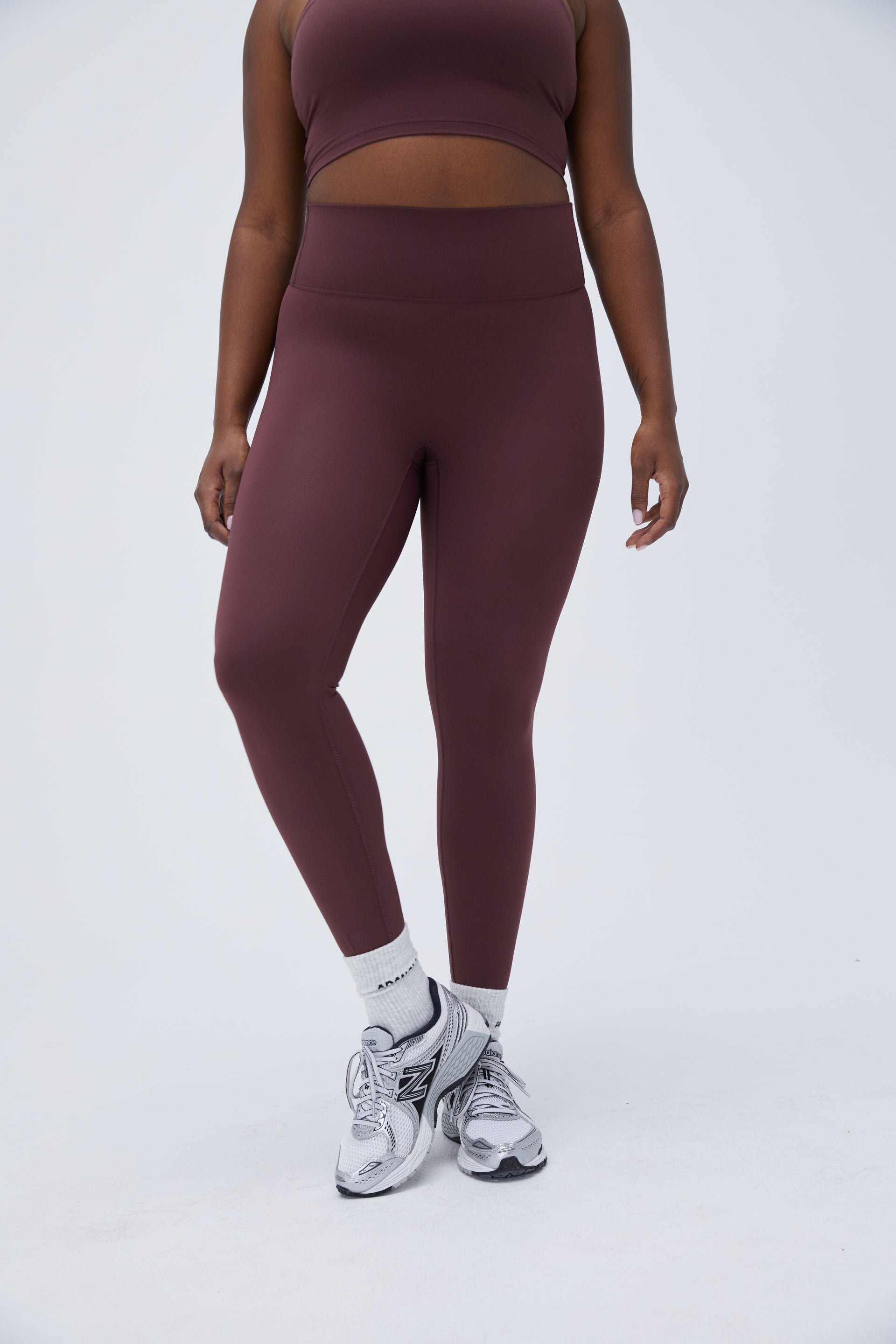 Premium High-Waist Yoga Leggings for Women - Burgundy Red Workout Pants, Tummy Control & Squat Proof - Perfect for Gym, Running, Pilates & Lounge Wear