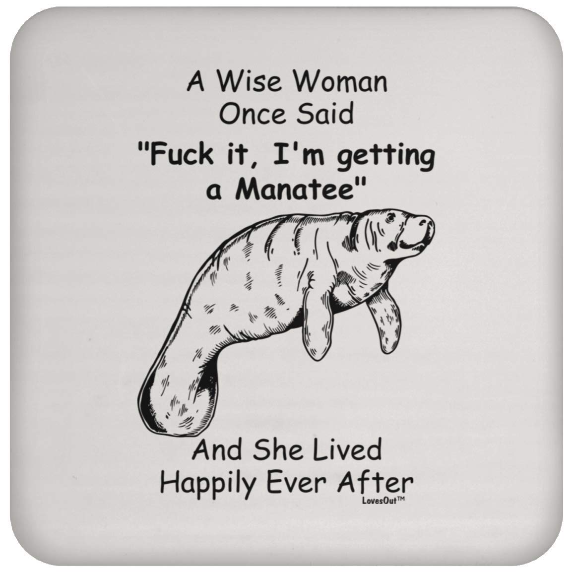 Funny Manatee Coaster Set - Unique Christmas Gifts for Women 2022 - Cute Marine Animal Drink Coasters for Home, Office & Party Decor