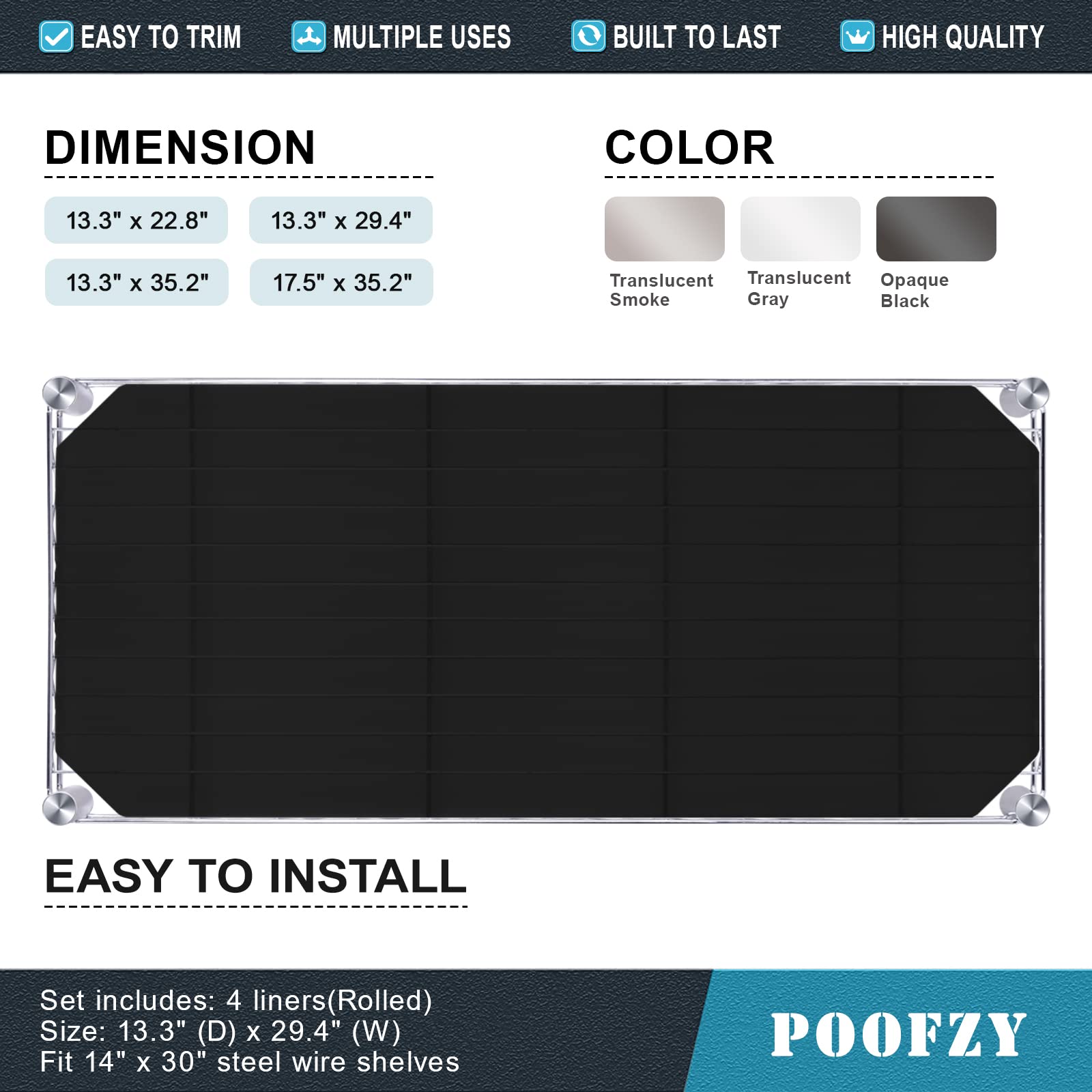 Non-Slip Wire Shelf Liners 14
