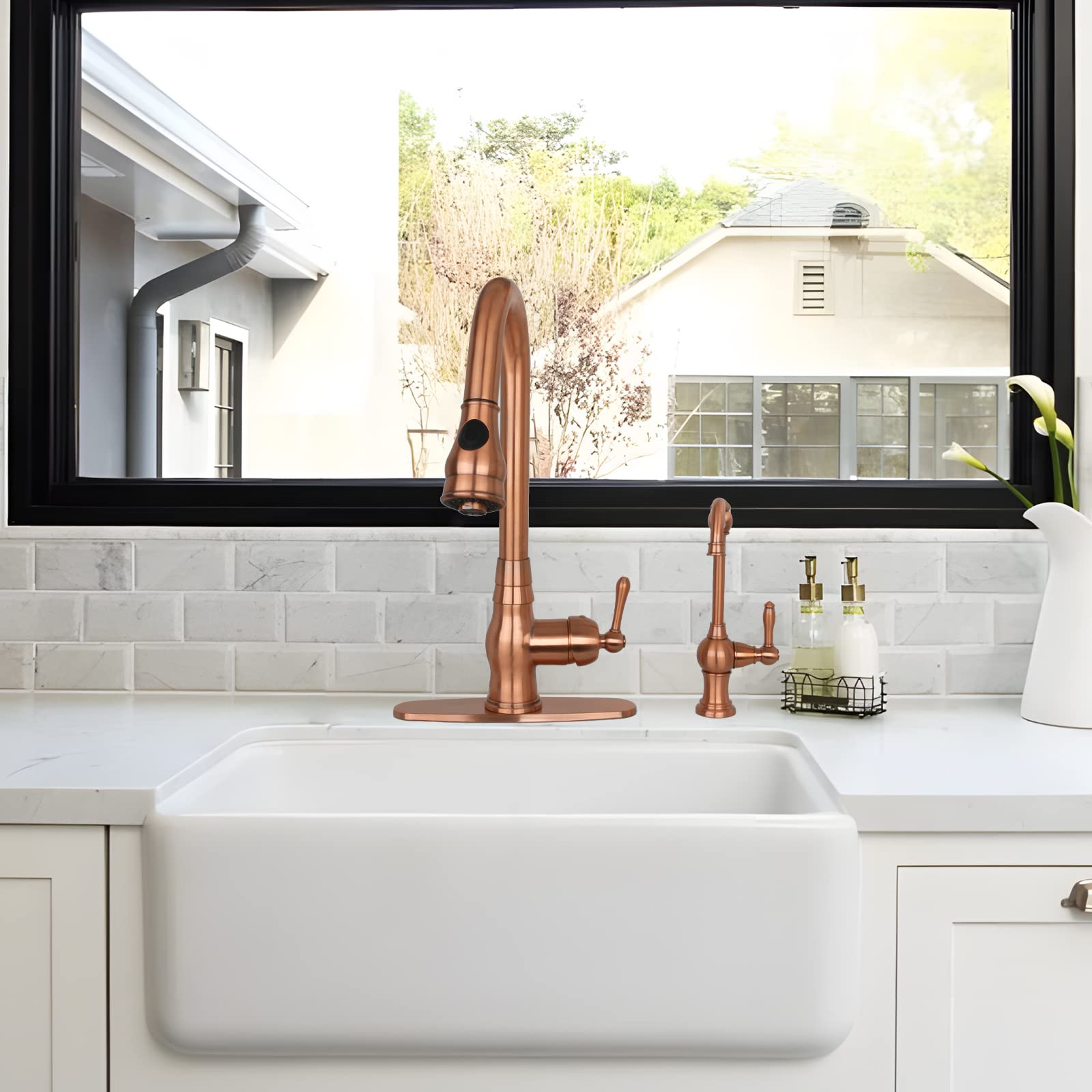 **Akicon Copper Kitchen Water Filter Faucet - 100% Lead-Free Brass Body, Fits Most Reverse Osmosis & Water Filtration Systems (Non-Air Gap, Cold Water Only) - Perfect for Clean Drinking Water in Homes & Offices**