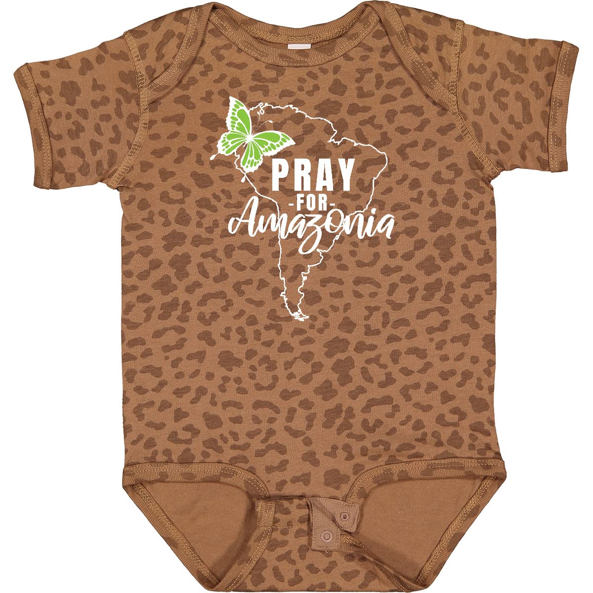 Inktastic Pray for Amazonia South America Silhouette Baby Bodysuit - Cute Outfit for Infants, Eco-Friendly Gift for Nature Lovers, Perfect for Casual Wear & Earth Day Celebrations