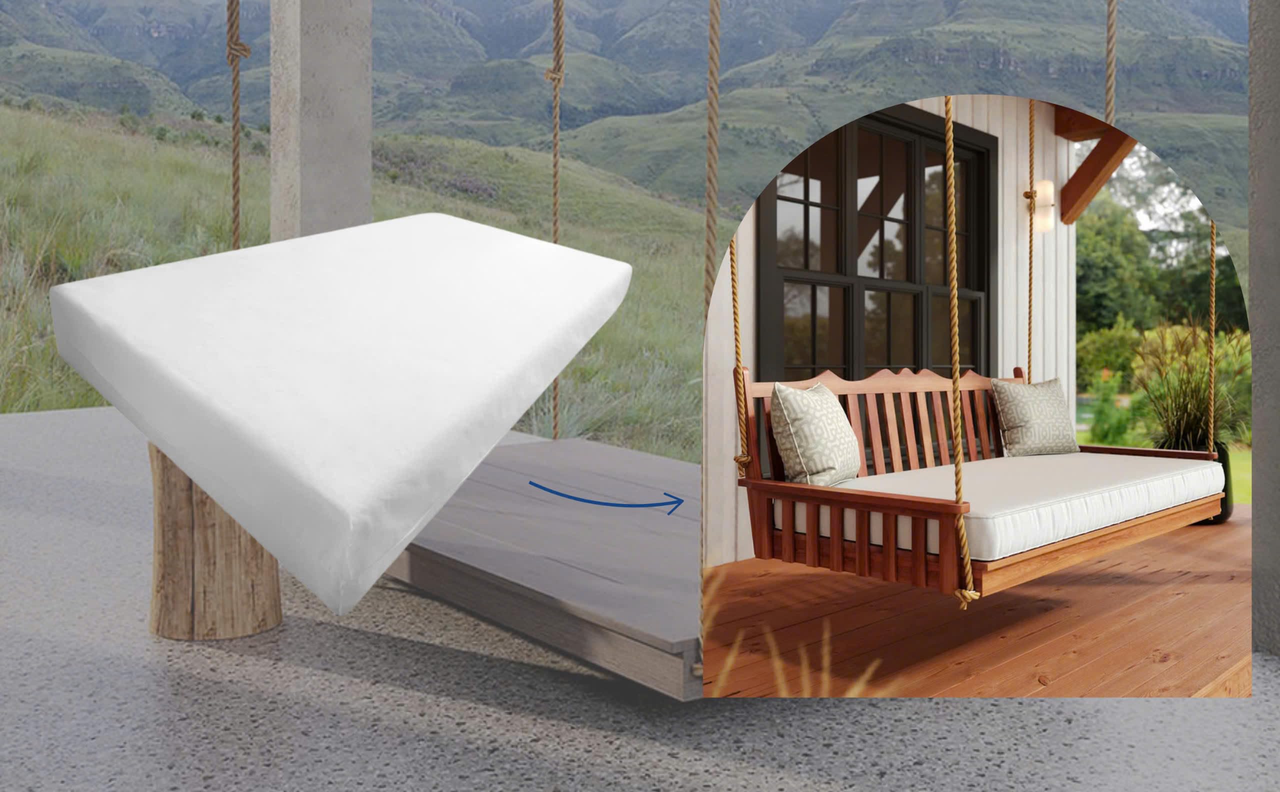 Prolinemax Twin XL 80x39x6 Inch High Density Outdoor Foam Daybed Mattress - 1.8 PCF Medium Firm Support for Patio, Poolside & Guest Room Comfort