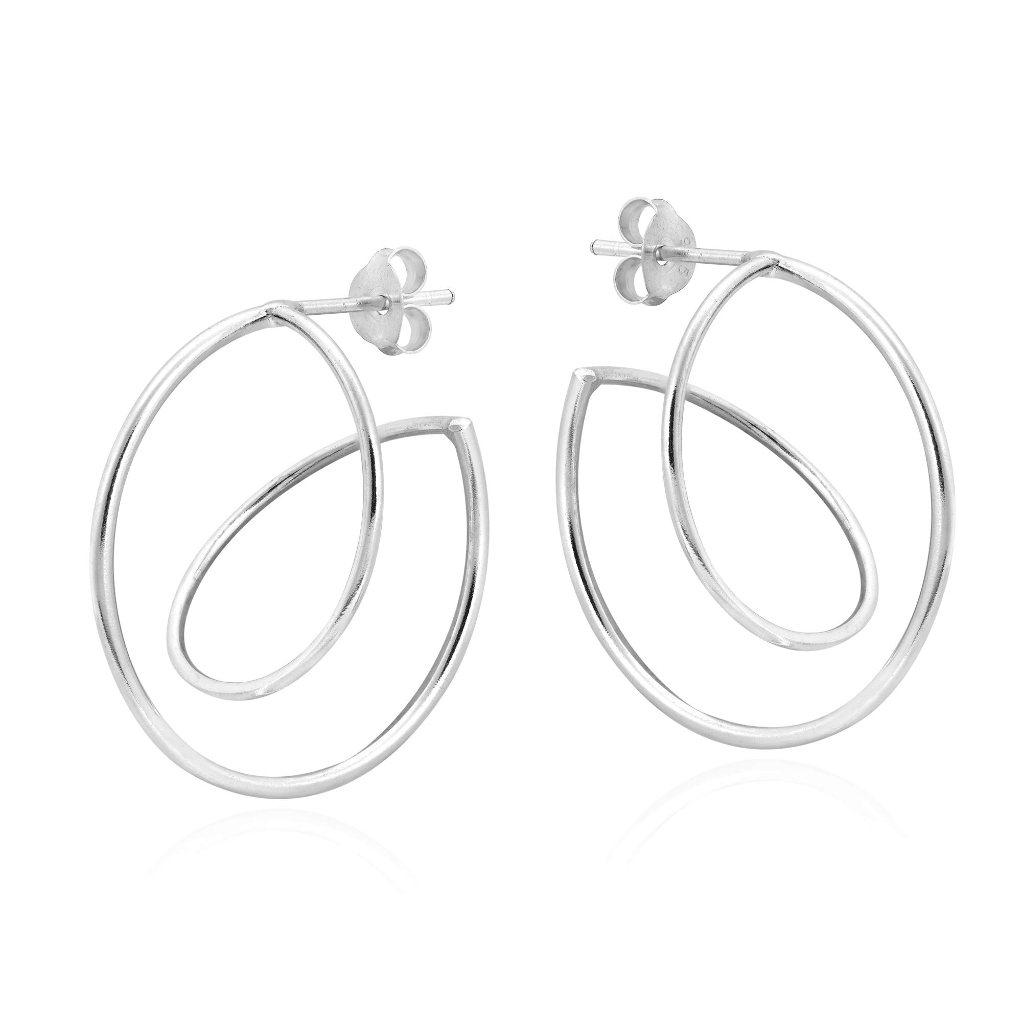 AeraVida .925 Sterling Silver Geometric Twisting Hoop Earrings for Women | Modern Minimalist Jewelry | Perfect for Everyday Wear, Office & Date Night