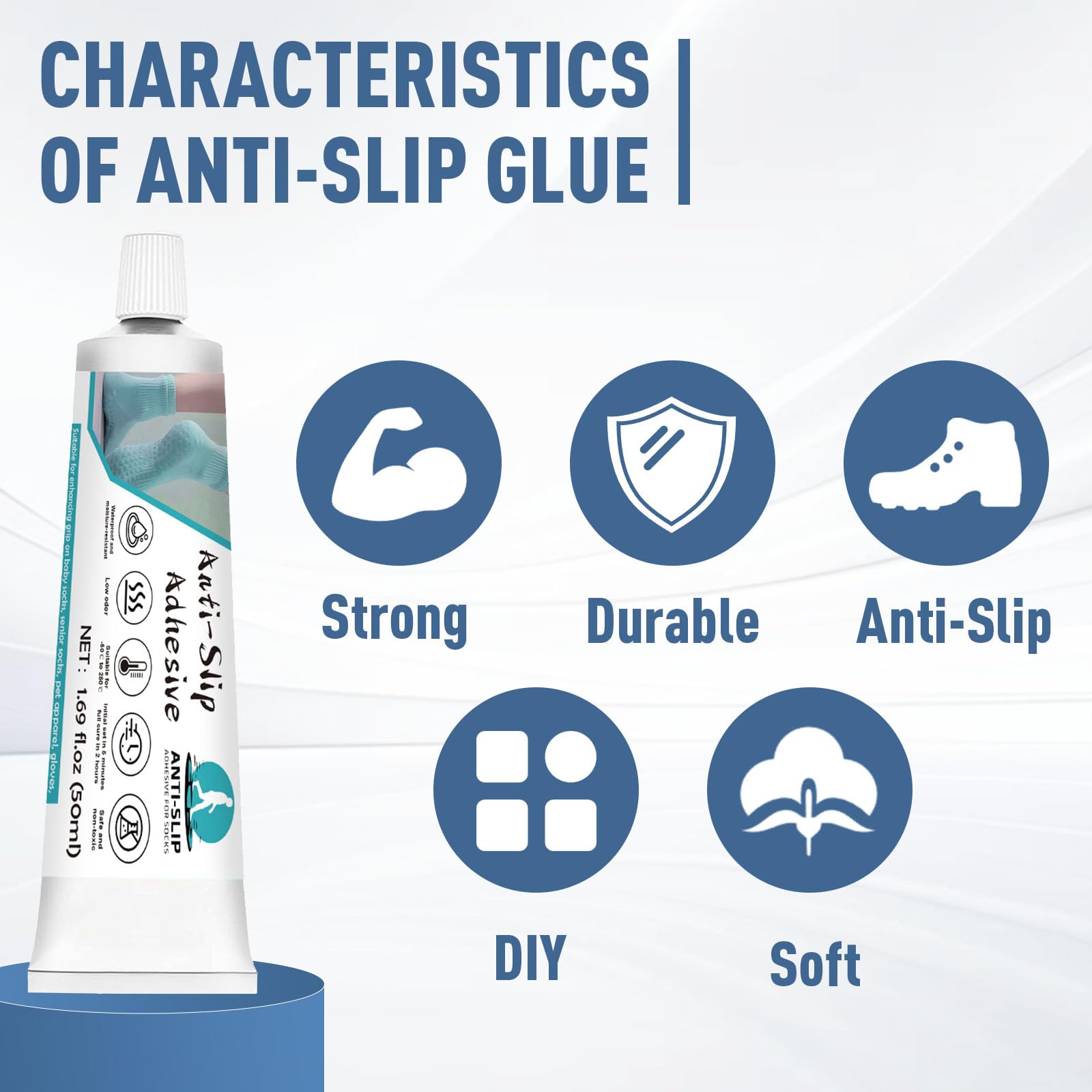 **Anti-Slip Sock Glue 3.5oz – Transparent Waterproof Fabric Adhesive for Socks, Pet Socks & Floor Mats | Latex-Free, Washable & Non-Toxic | Perfect for Dance, Yoga & Home Safety**