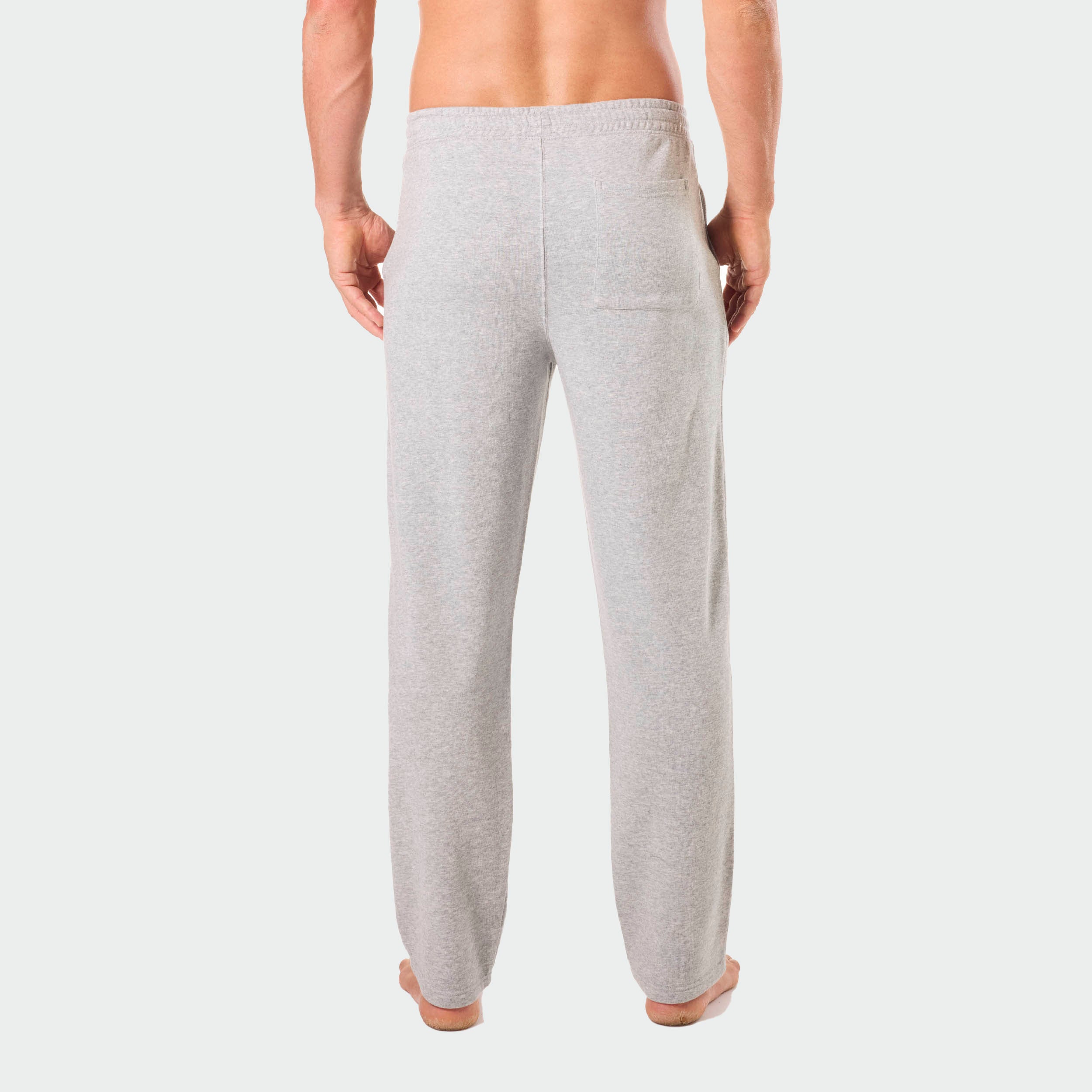 Men's Relaxed Cotton French Terry Sleep Pants - Soft Lounge Pajama Bottoms for Comfortable Sleep & Relaxation at Home - Grey Marle