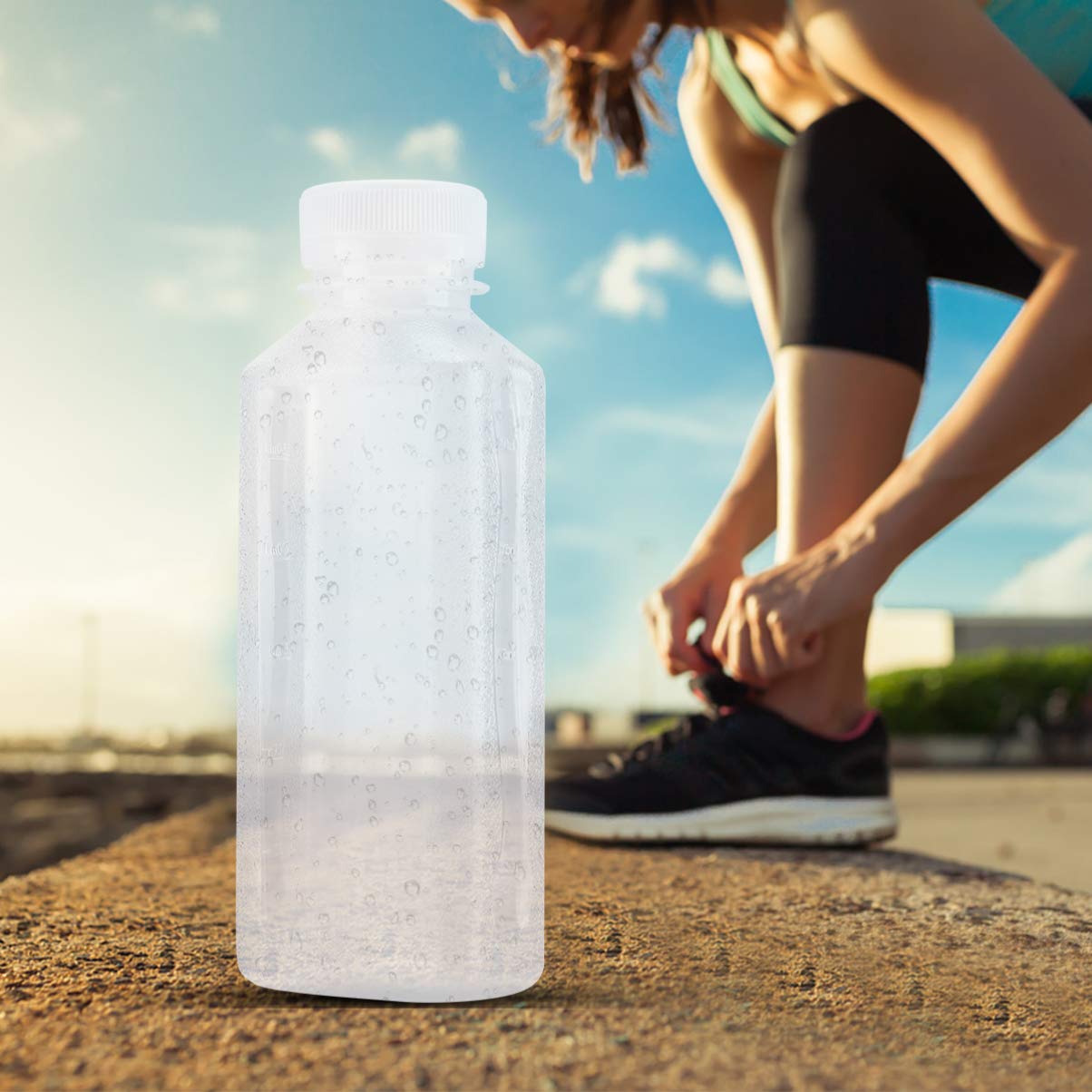 Hemoton 10-Pack Clear Plastic Milk Bottles with Lids - BPA-Free Reusable Drink Containers for Kids, Travel, Tea, Juice & Water Storage | Sustainable PP Jugs for Home, School & Picnics
