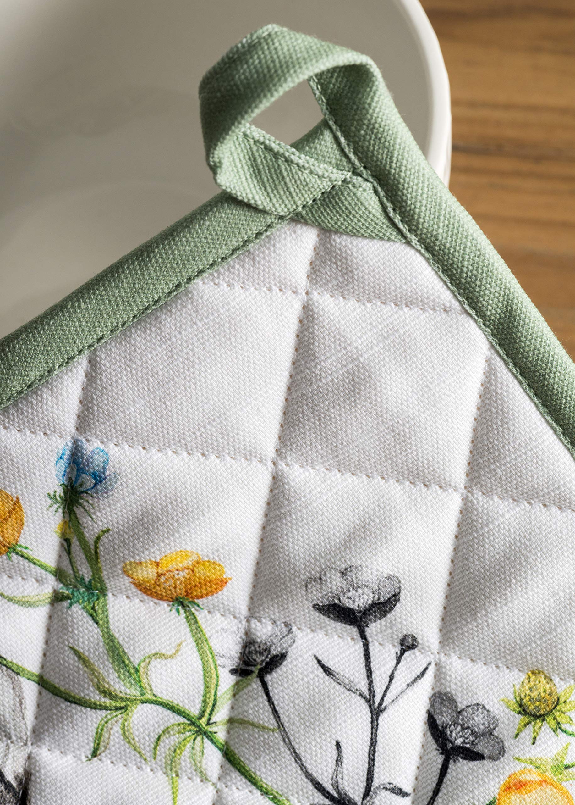 Maison d'Hermine 100% Cotton Heat Resistant Pot Holders Set of 2 - 8