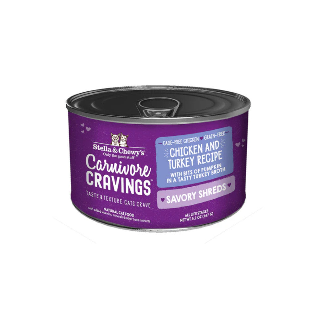 Stella & Chewy's Carnivore Cravings Grain-Free Wet Cat Food - 5.2oz Canned Chicken, Salmon, Liver & Turkey Recipe - High Protein, Nutrient-Rich Meal for Adult Cats - Perfect for Picky Eaters & Indoor Cats