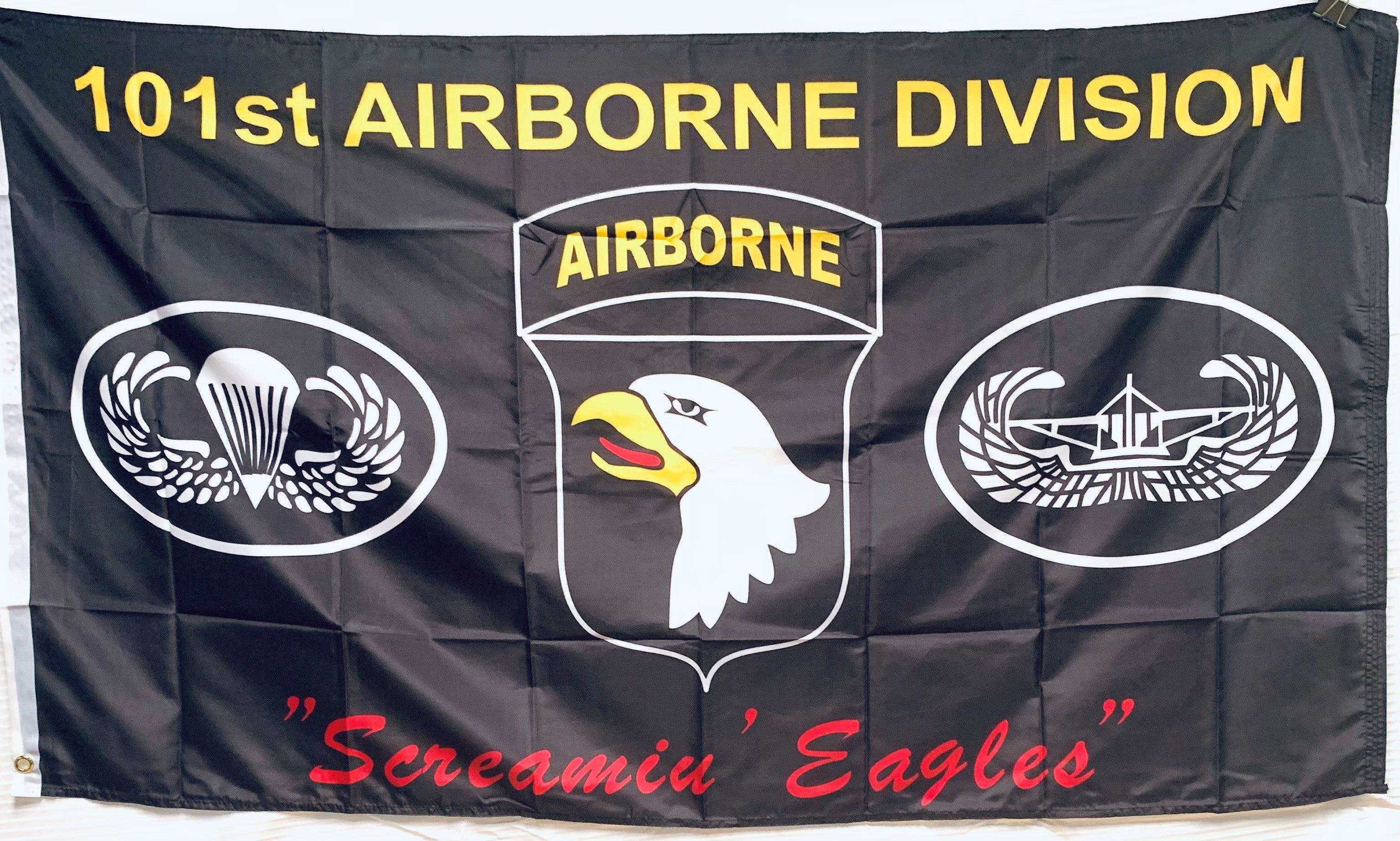 Airborne Black Eagle 3'X5' American Flag - Heavy Duty 100D ROUGH TEX® Polyester - Perfect for Outdoor Display, Military Tribute & Patriotic Decor