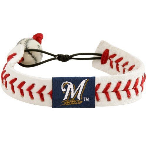 Milwaukee Brewers White Leather Baseball Seam Bracelet - Adjustable Wristband for Baseball Fans, Sports Enthusiasts & Game Day Outfits - Perfect Gift for MLB Supporters