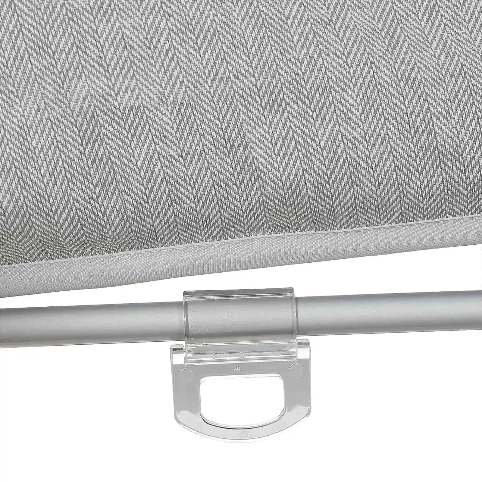 Ron Linen Cotton Herringbone Roman Shade - Cordless Window Treatment for Living Room, Bedroom & Office (Blackout/Sheer Options)
