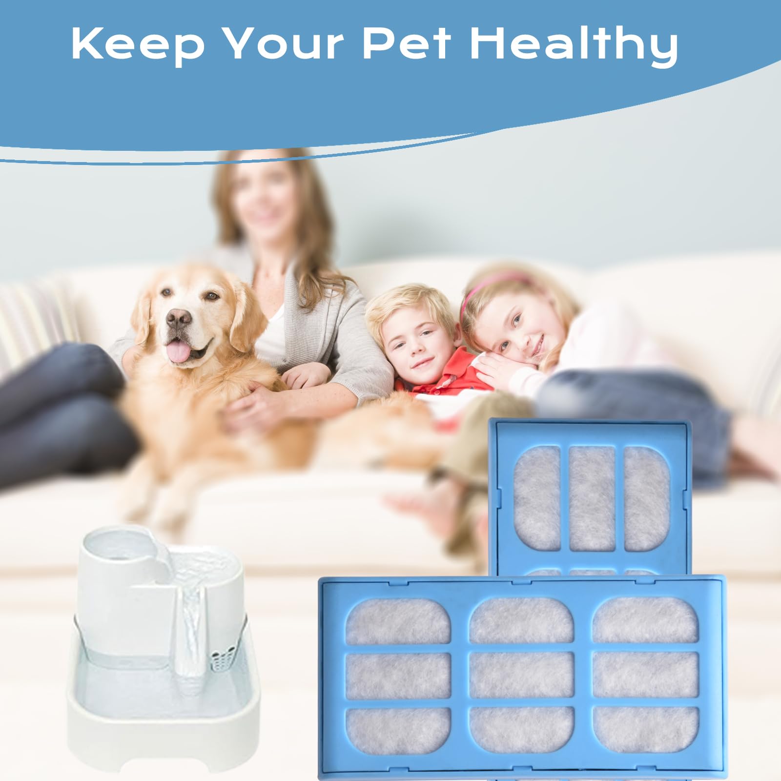 12 Pack Cat Water Fountain Filters - Compatible with Cat & Dog Mate Pet Fountains - Replacement Cartridges for Clean Drinking Water - Perfect for Multi-Pet Households & Automatic Water Dispensers