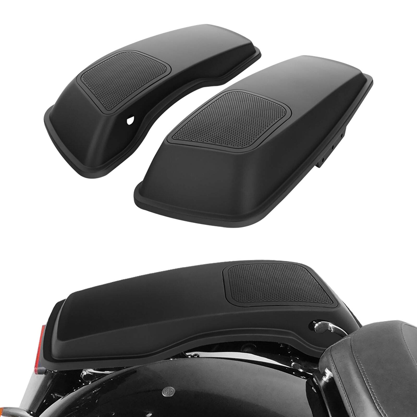6x9'' Hard Saddlebag Speaker Grill Covers for Harley Touring Road King 2014-2021 - Matte Black Replacement Lids for FLHTCU FLHTK FLHT FLTRX FLHR FLTRXS Models - Perfect for Road Trips & Custom Bike Upgrades