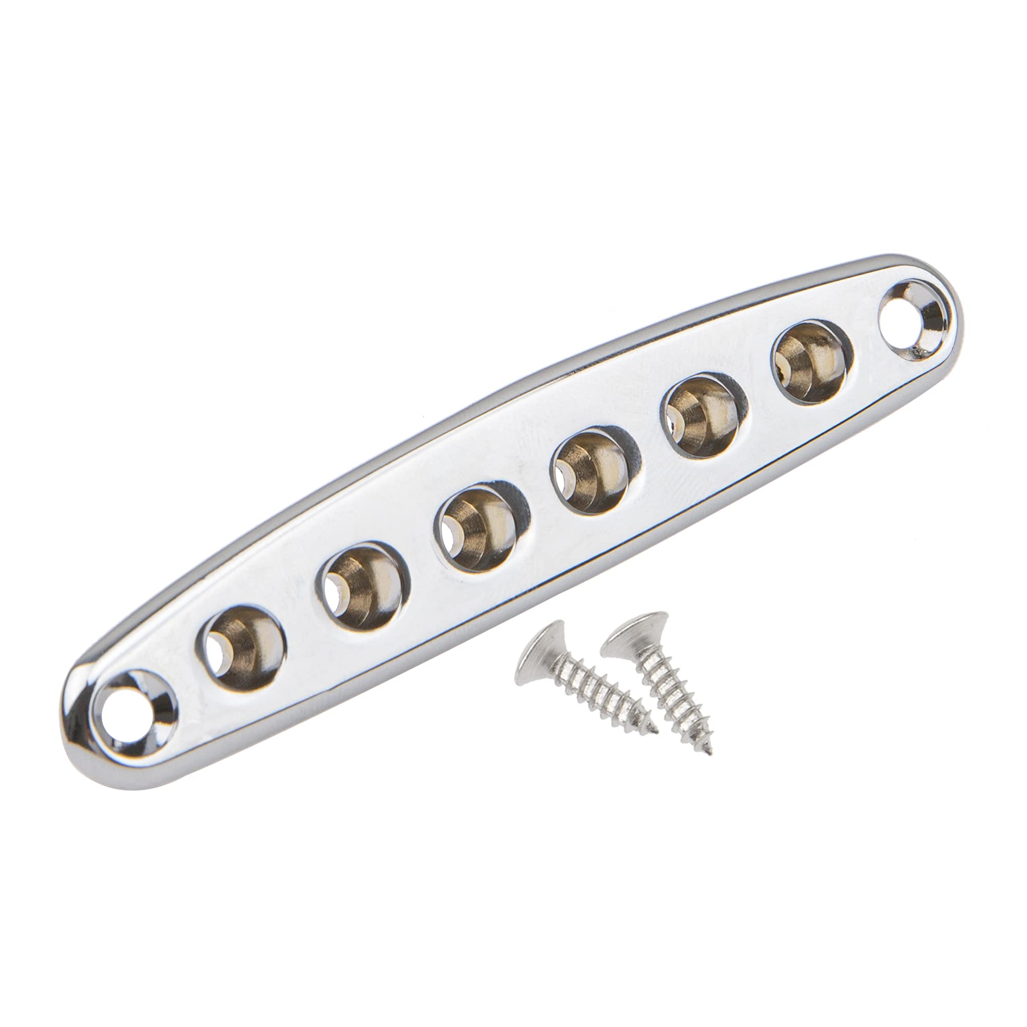 2Pcs Silver Guitar String Through Plate Bridge - Compatible with Electric Bass Guitar Parts - String Thru Body Ferrule Bushing Plate - Perfect for Guitar Repair & Custom Builds