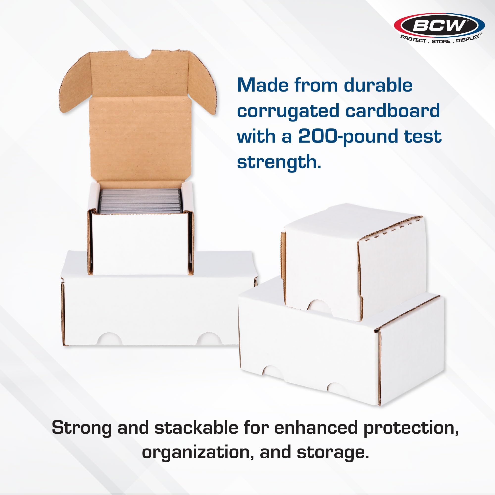 BCW 300 Card Storage Box - 50 Count | Durable Cardboard Organizer for Baseball, Basketball, Football, MTG, Pokemon Trading Cards | Card Game Storage & Protection Solution | Easy Assembly | Perfect for Collectors & Gaming Enthusiasts