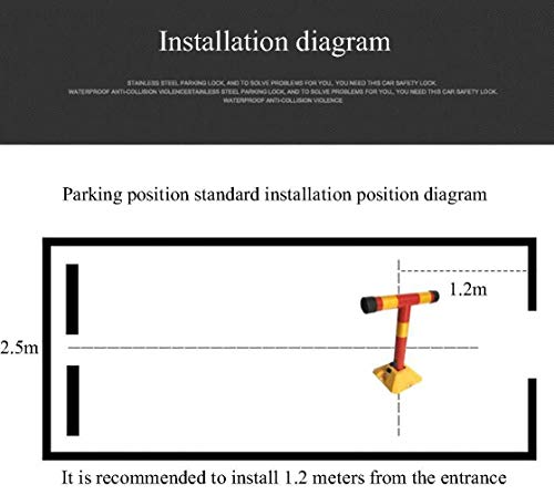 Auto Parking Lock - Heavy Duty Parking Barrier for Private Spaces, No Drilling Required, Anti-Crash Bollard for Secure Vehicle Protection | Perfect for Driveways, Garages & Commercial Parking Lots