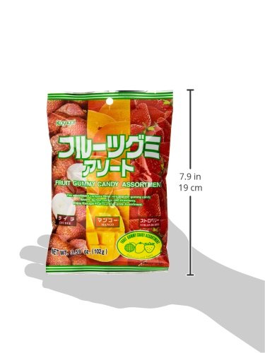 Kasugai Gummy Candy - Assorted Fruit Flavors - 3.59oz Pack - Perfect for Snacking, Parties & Gift Giving