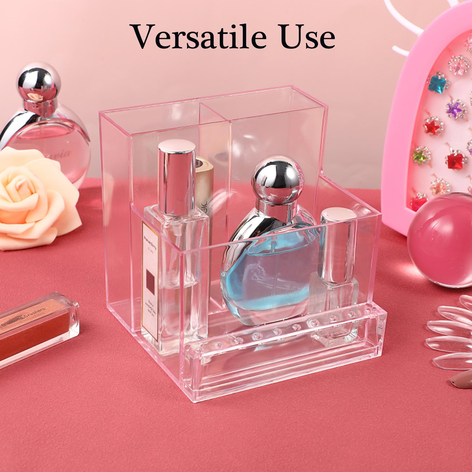 Professional Nail Drill Machine & 10-Slot Transparent Bit Holder Storage Case - Pink Organizer Box for Nail Salon Tools | Perfect for Manicurists & Home Nail Care Enthusiasts