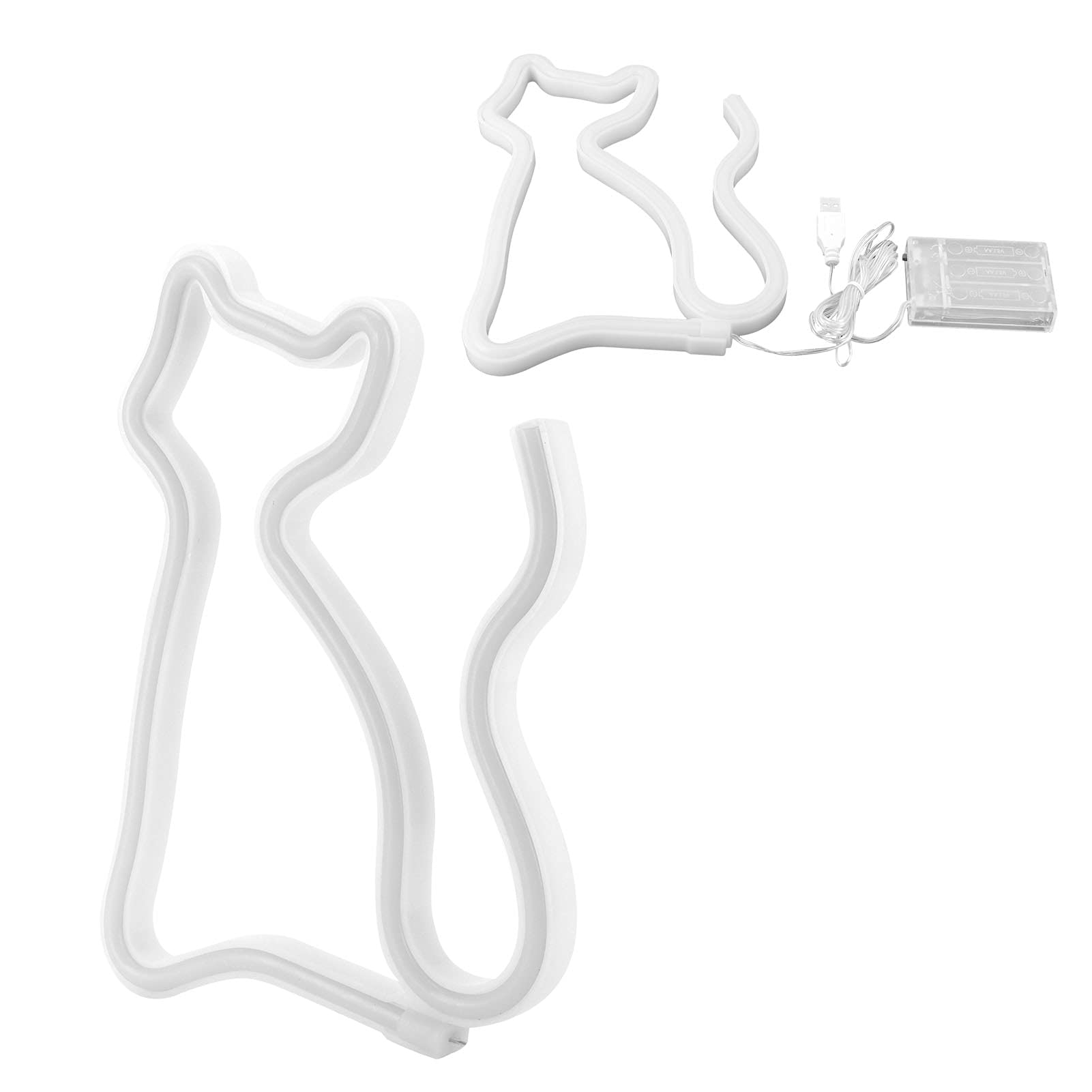 Cat-Shaped LED Neon Wall Lights - Warm White Glow for Bedroom, Living Room & Birthday Party Decor - Unique Home & Event Lighting