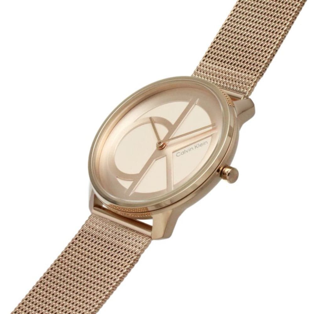 Calvin Klein Rose Gold Milanese Strap Unisex Watch 25200035 | Fashionable & Durable Timepiece for Men & Women | Perfect for Office, Date Night & Special Occasions
