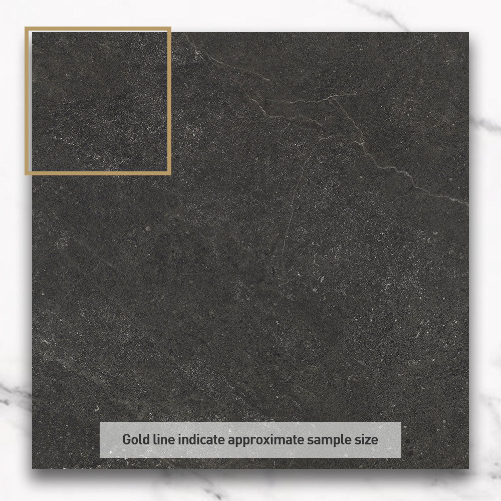 Premium 600x600mm Matte Charcoal Porcelain Tile - Elegant Marble Look for Floors & Walls - Perfect for Living Rooms, Kitchens, and Bathrooms