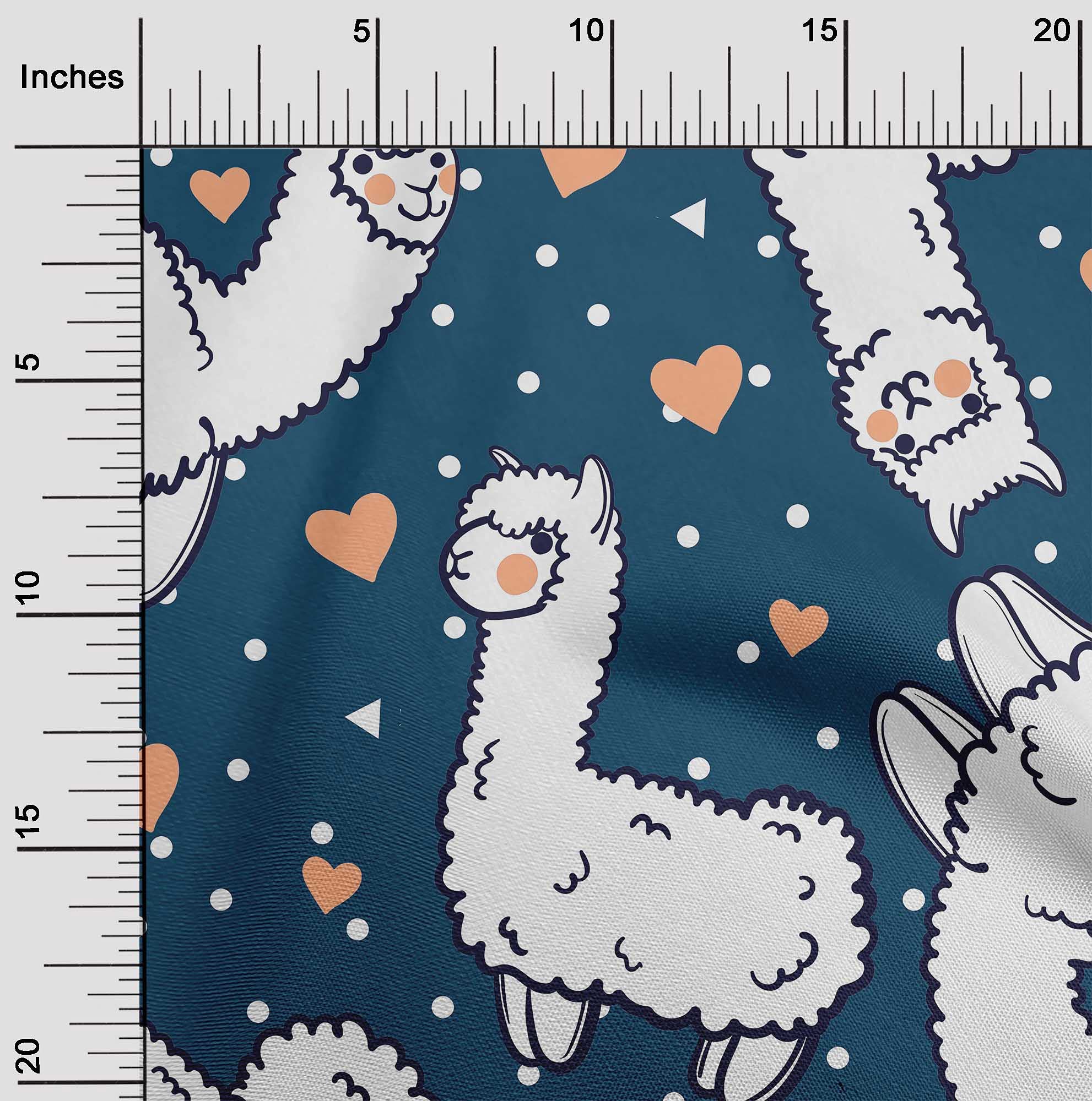 oneOone Velvet Blue Fabric Sheep Print - 58 Inch Wide Soft DIY Quilting & Nursery Decor Fabric by the Yard - Perfect for Baby Blankets, Clothing, and Home Decor Projects
