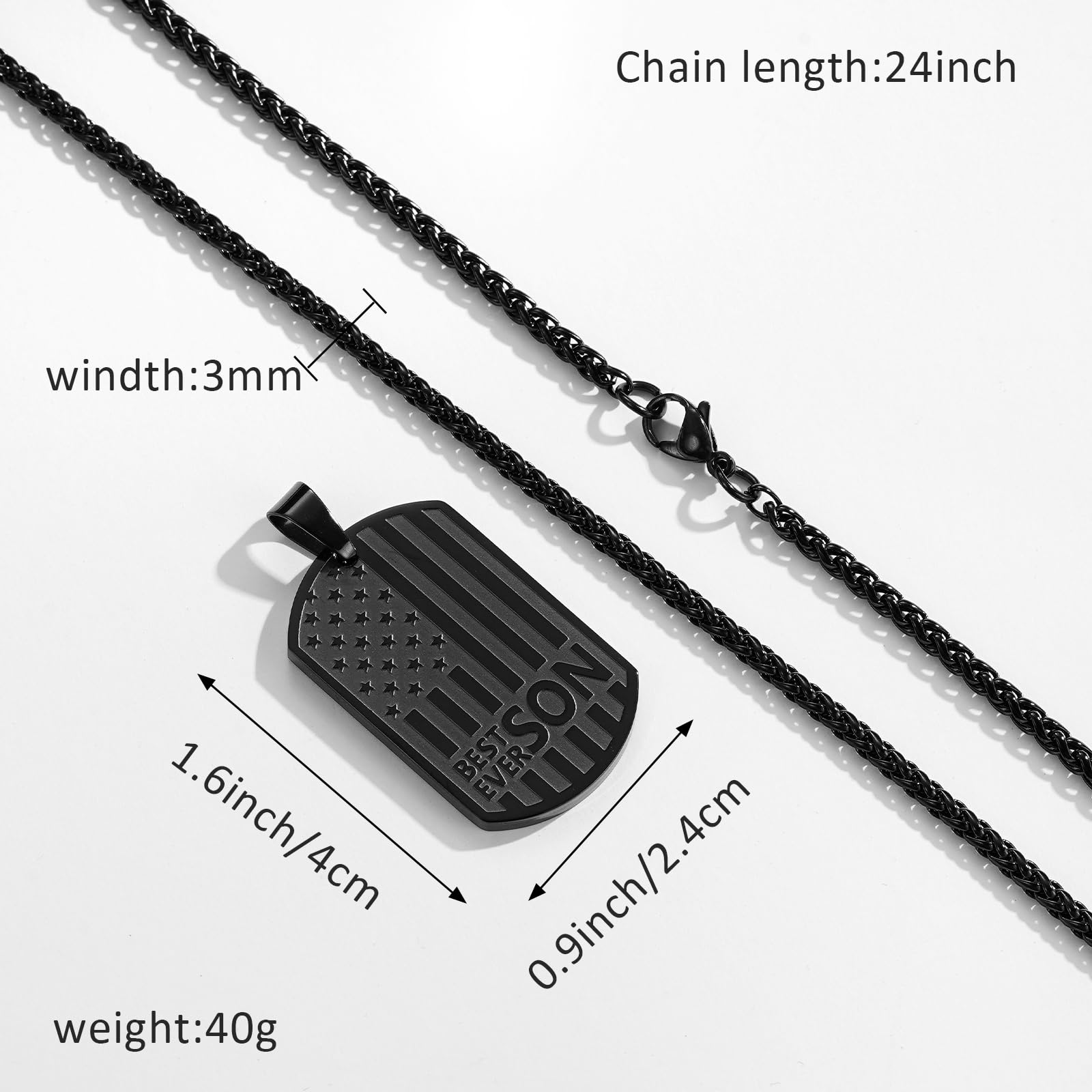 Stainless Steel Flag Dog Tag Necklace - Best Gift for Dad, Son, Brother, Grandpa, Boyfriend & Husband - Birthday, Valentine's Day, Christmas & Father's Day Present - Perfect for Everyday Wear & Special Occasions