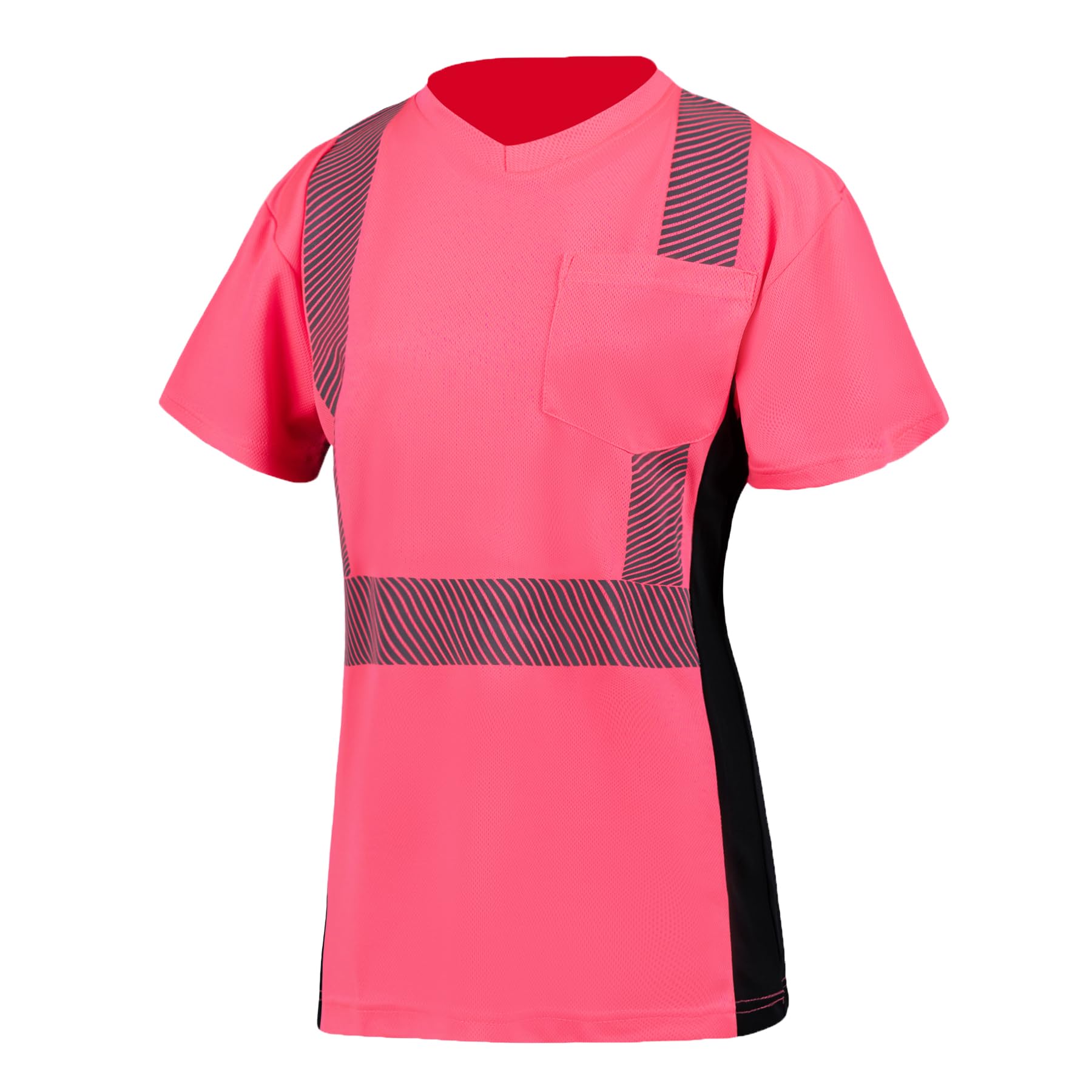 ANSI Class 2 High Visibility Safety Shirts for Women - Reflective Work T-Shirts with Short Sleeves | Construction, Road Work & Night Shift Safety Apparel