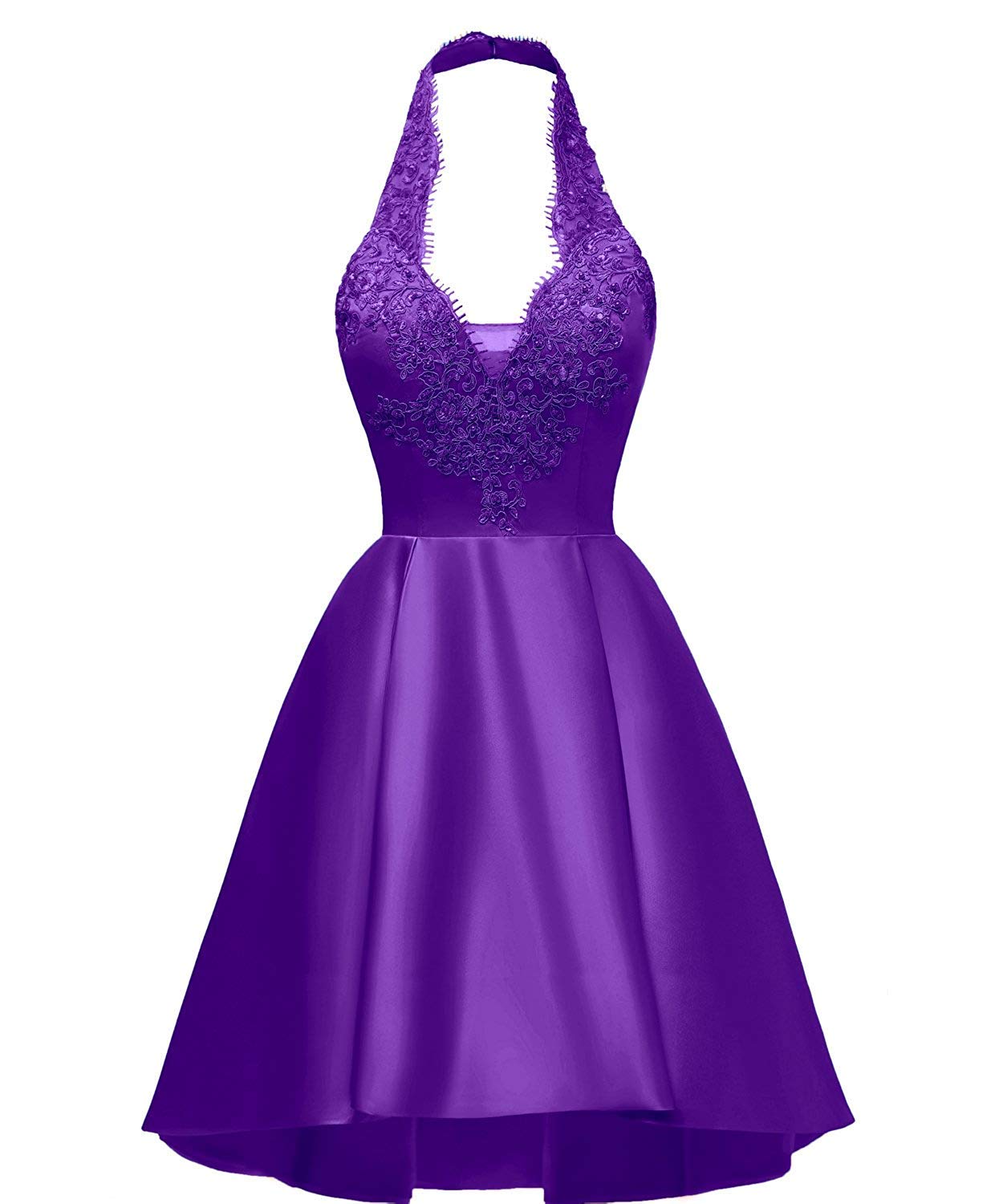 Elegant Halter Short Cocktail Dress with Lace Detail | Open Back Homecoming Party Dress for Women | Perfect for Prom, Dances & Special Occasions