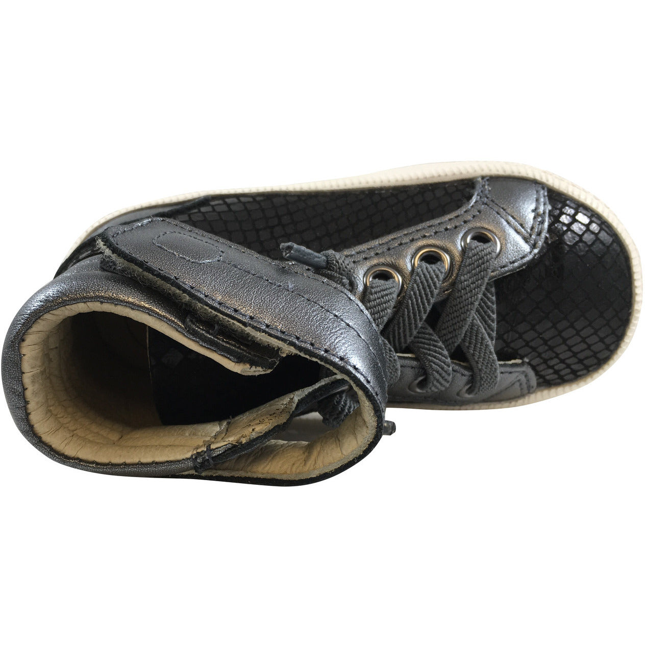 Old Soles Boys & Girls Plush Lace-Up High Top Sneakers - Black Snake Print - Comfortable Kids Shoes for School, Play & Everyday Wear