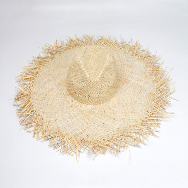 Stylish Wide Brim Straw Beach Hat for Women - UPF 50+ Sun Protection for Outdoor, Vacation & Summer Activities