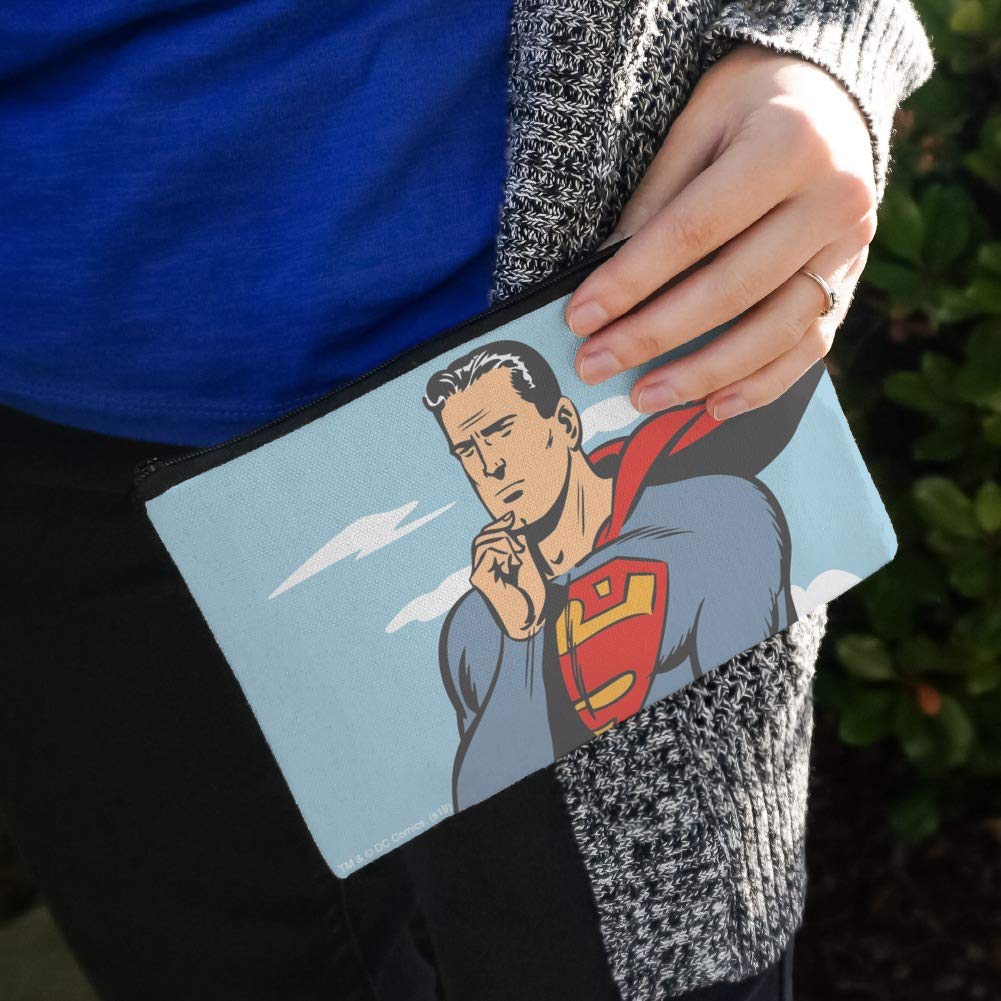 Superman Pencil Case - Zipper Pouch Organizer for School & Office