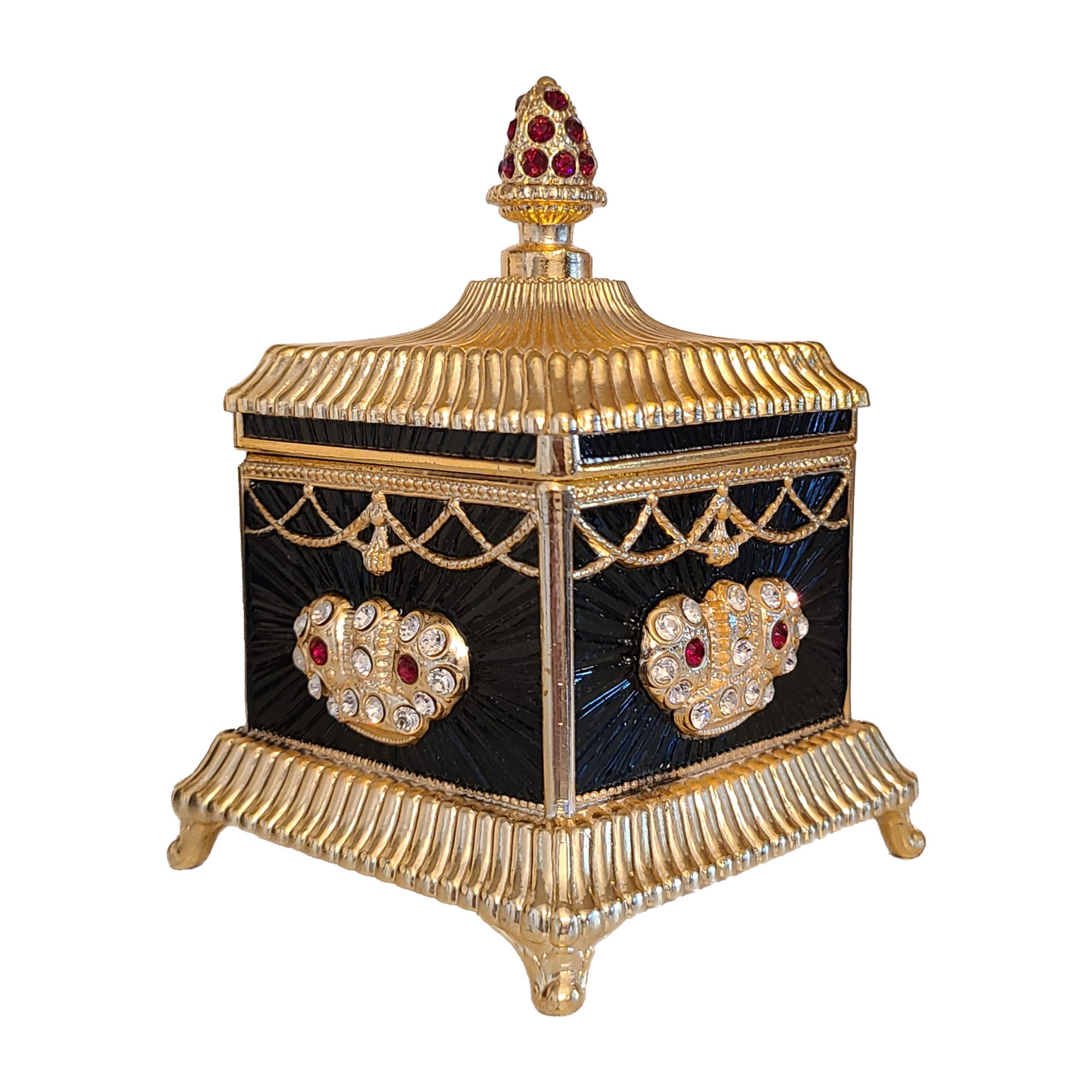 Elegant Black Royal Sparkling Music Jewelry Box with Austrian Crystals - Plays 'Candle in the Wind' - Perfect for Gift Giving, Home Decor & Jewelry Storage