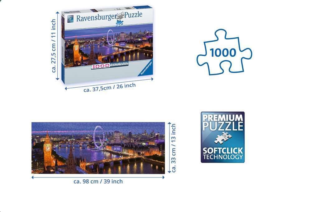 Ravensburger 1000-Piece Adult Jigsaw Puzzle - London at Night Panorama (15064) - Perfect for Family Game Night, Relaxation & Home Decor