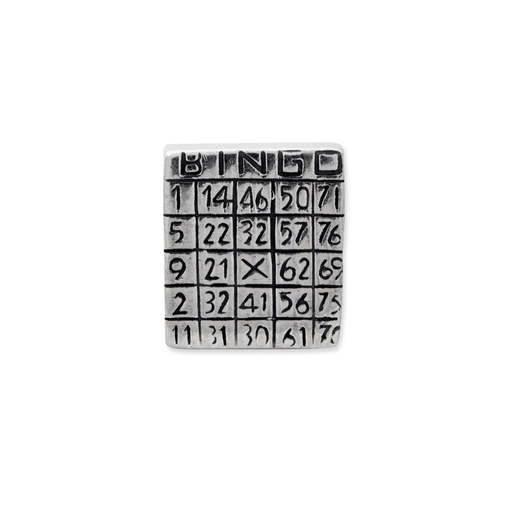 925 Sterling Silver Bingo Card Bead Charm for Jewelry Making - Perfect for DIY Bracelets, Necklaces & Keychains | Casino Night & Bingo Party Accessories